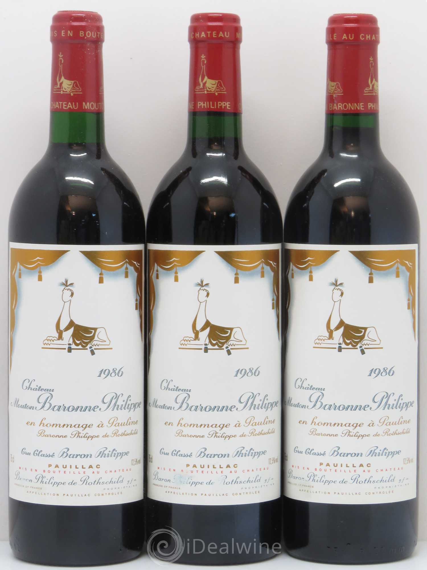 Château d' Armailhac - Mouton Baron(ne) Philippe 5ème Grand Cru Classé 1986 - Lot de 12 bouteilles - 4