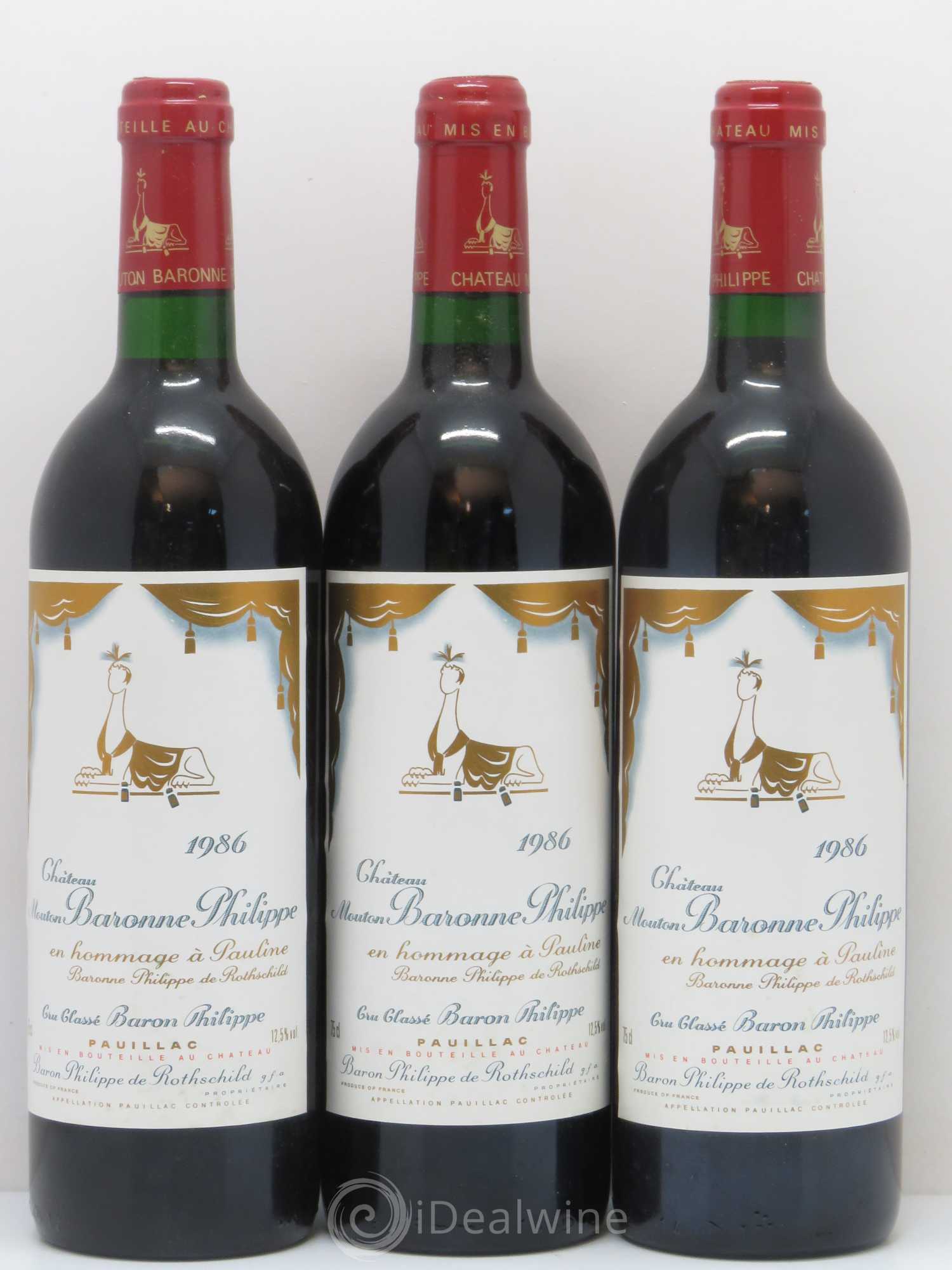 Château d' Armailhac - Mouton Baron(ne) Philippe 5ème Grand Cru Classé 1986 - Lot de 12 bouteilles - 4