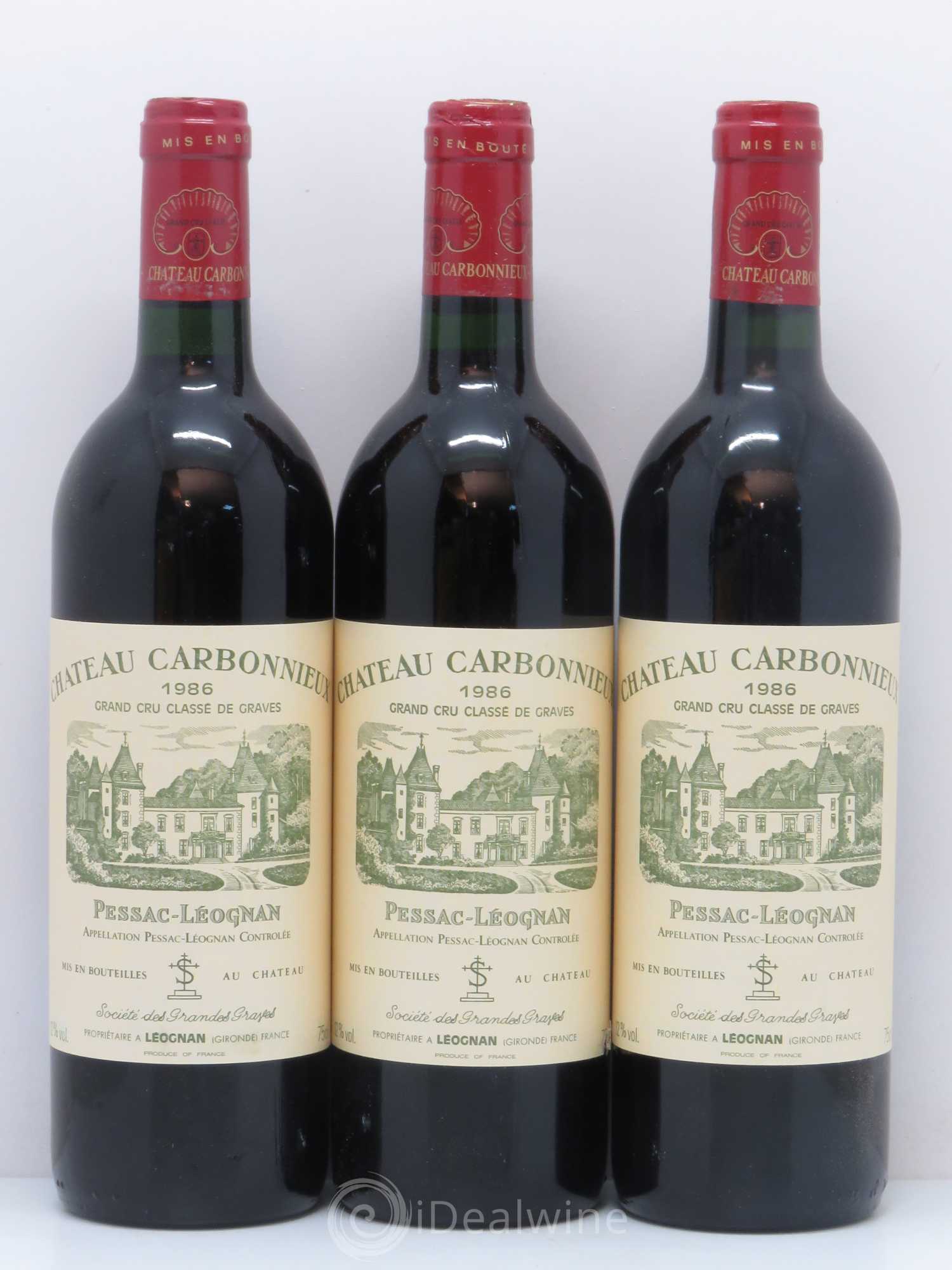Château Carbonnieux Cru Classé de Graves 1986 - Lot de 12 bouteilles - 1