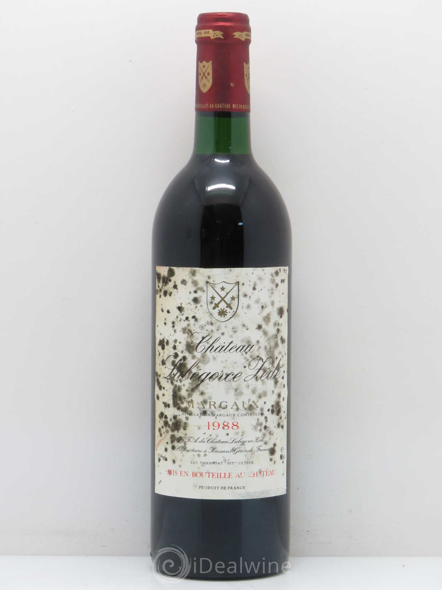 Château Labegorce Zédé Cru Bourgeois (sans prix de réserve) 1988 - Lot de 1 bouteille - 0