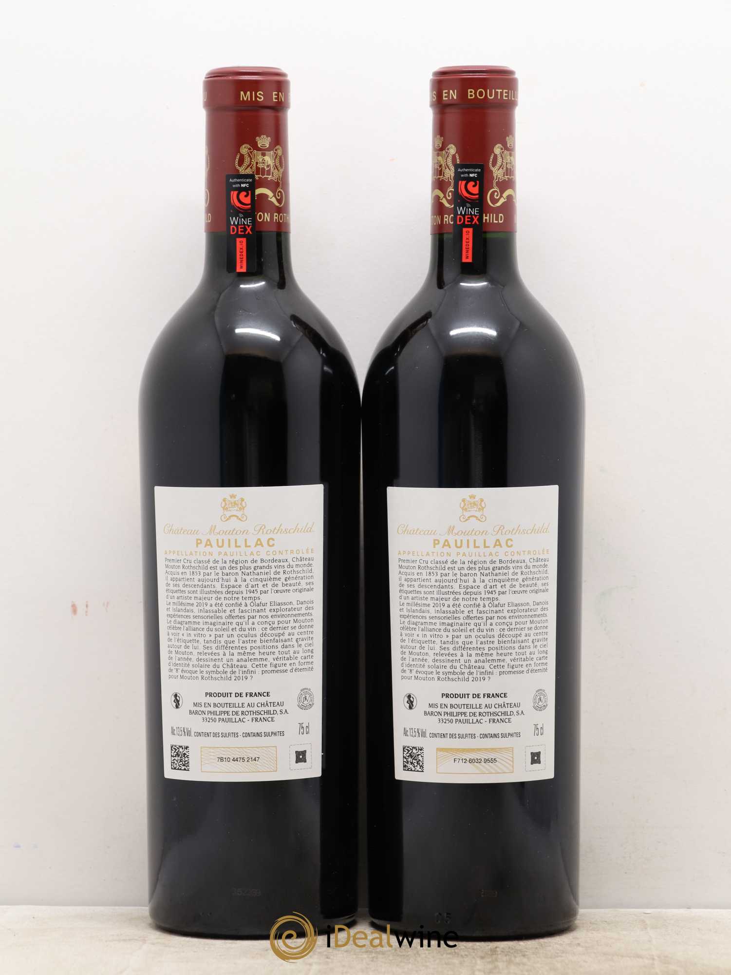 Château Mouton Rothschild 1er Grand Cru Classé 2019 - Lot de 2 bouteilles - 1