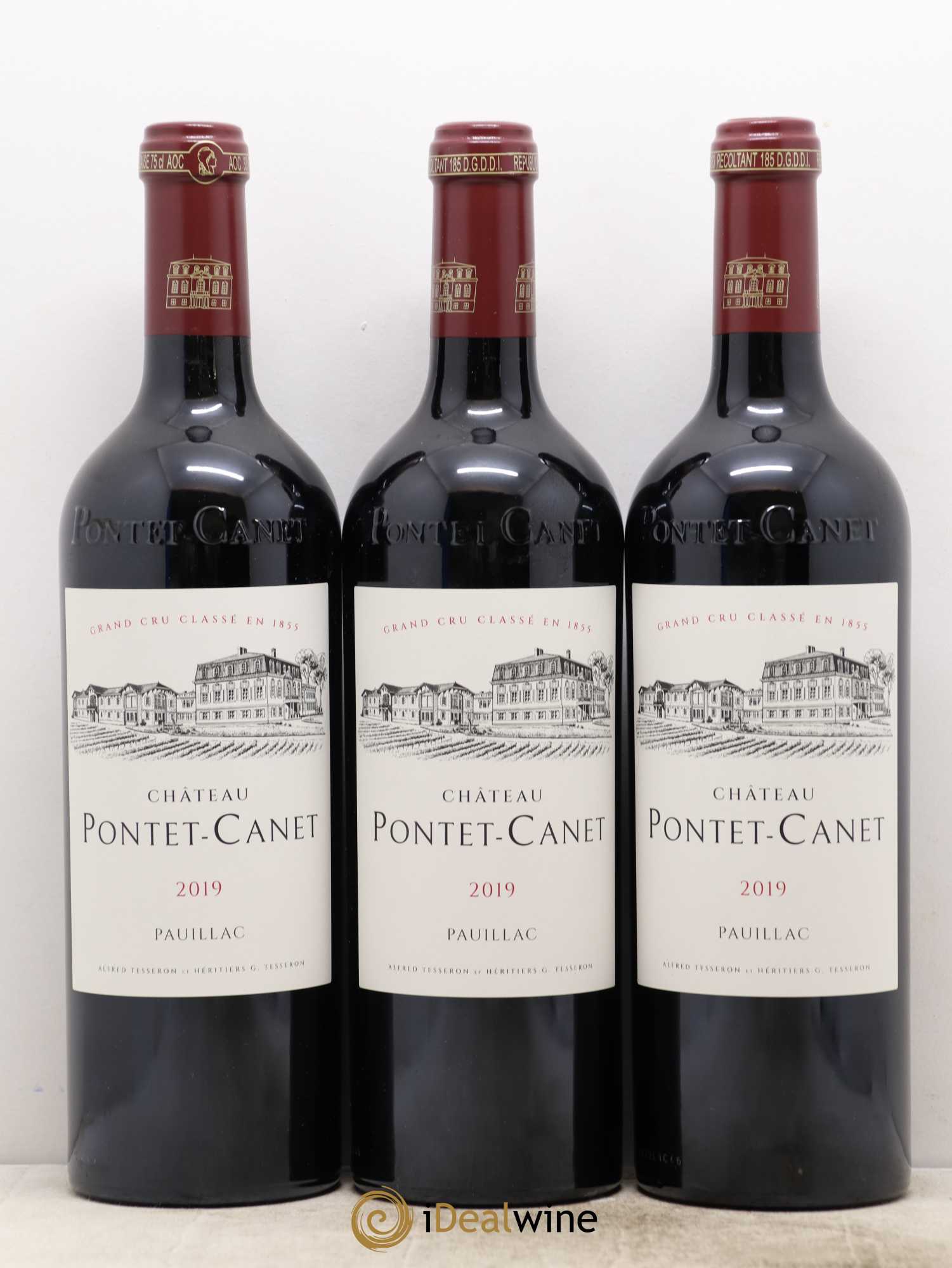 Château Pontet Canet 5ème Grand Cru Classé 2019 - Lot de 3 bouteilles - 0