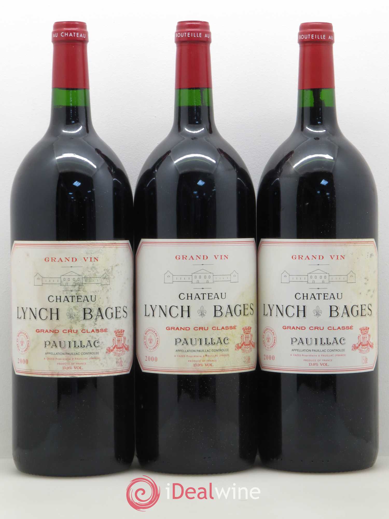 Château Lynch Bages 5ème Grand Cru Classé 2000 - Lot de 3 magnums - 0