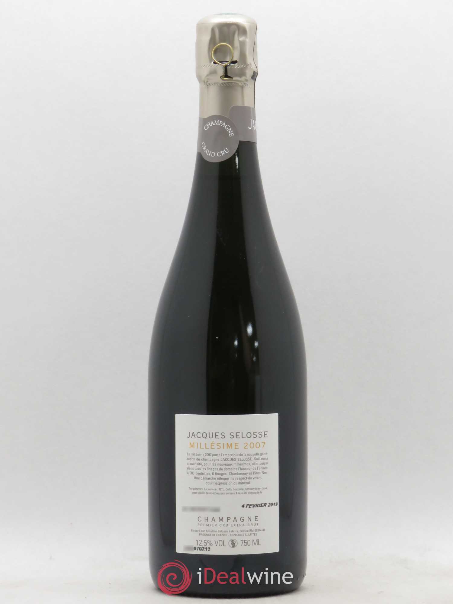 1er Cru Millésimé Extra-Brut Jacques Selosse 2007 - Lot de 1 bouteille - 2