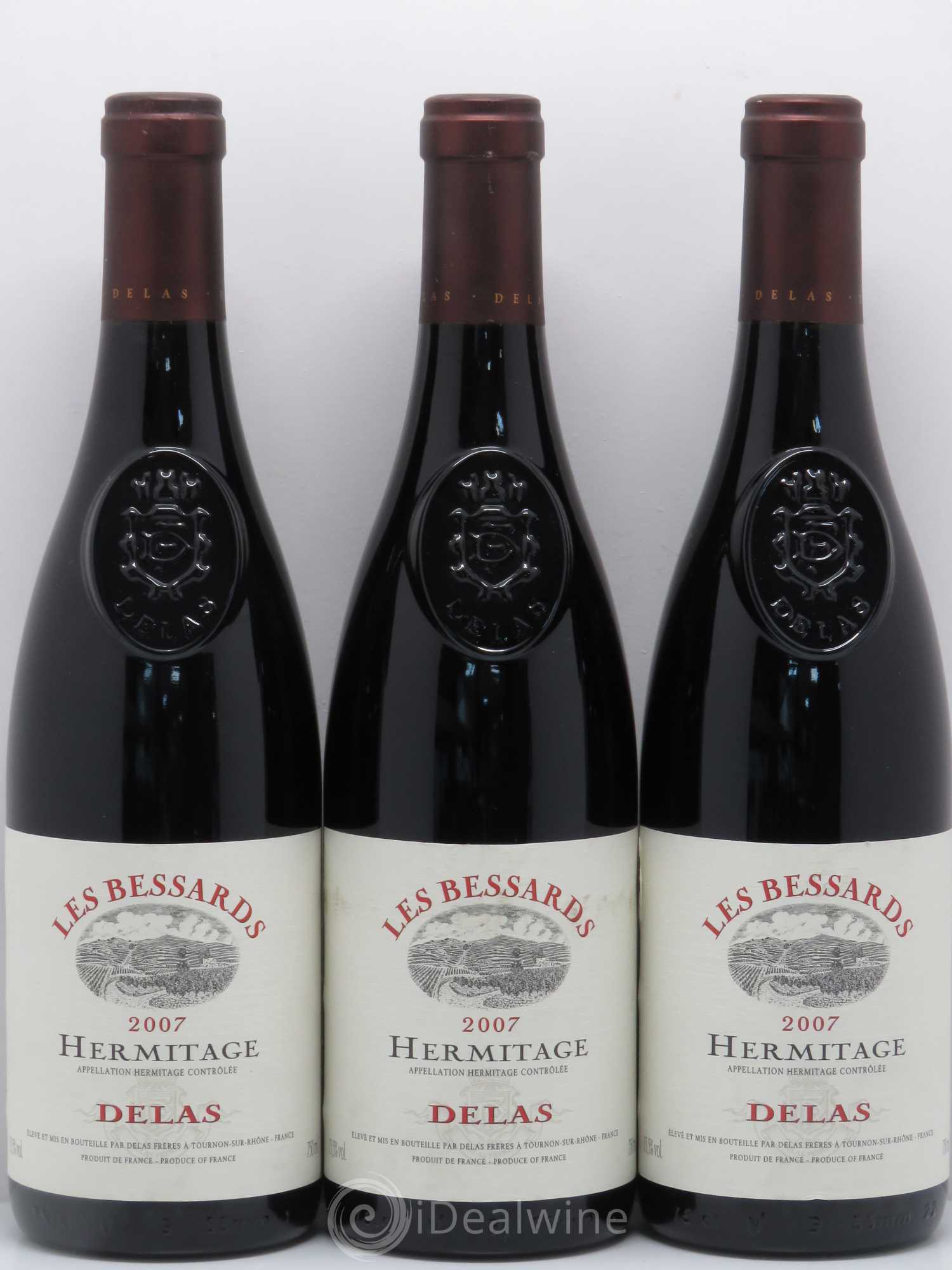 Hermitage Les Bessards Delas Frères 2007 - Lot de 3 bouteilles - 0
