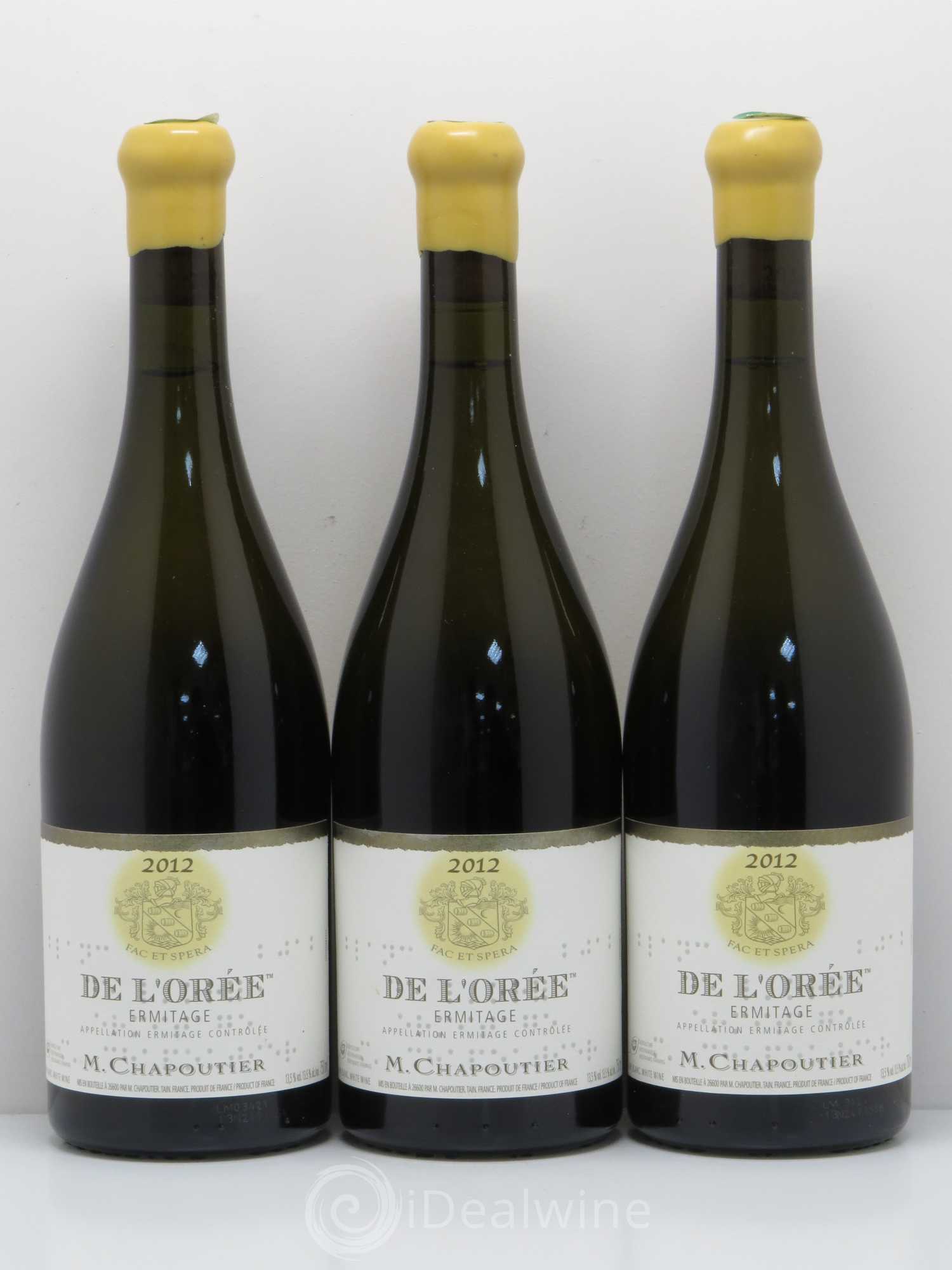 Hermitage Ermitage de l'Orée Chapoutier 2012 - Lot de 3 bouteilles - 0