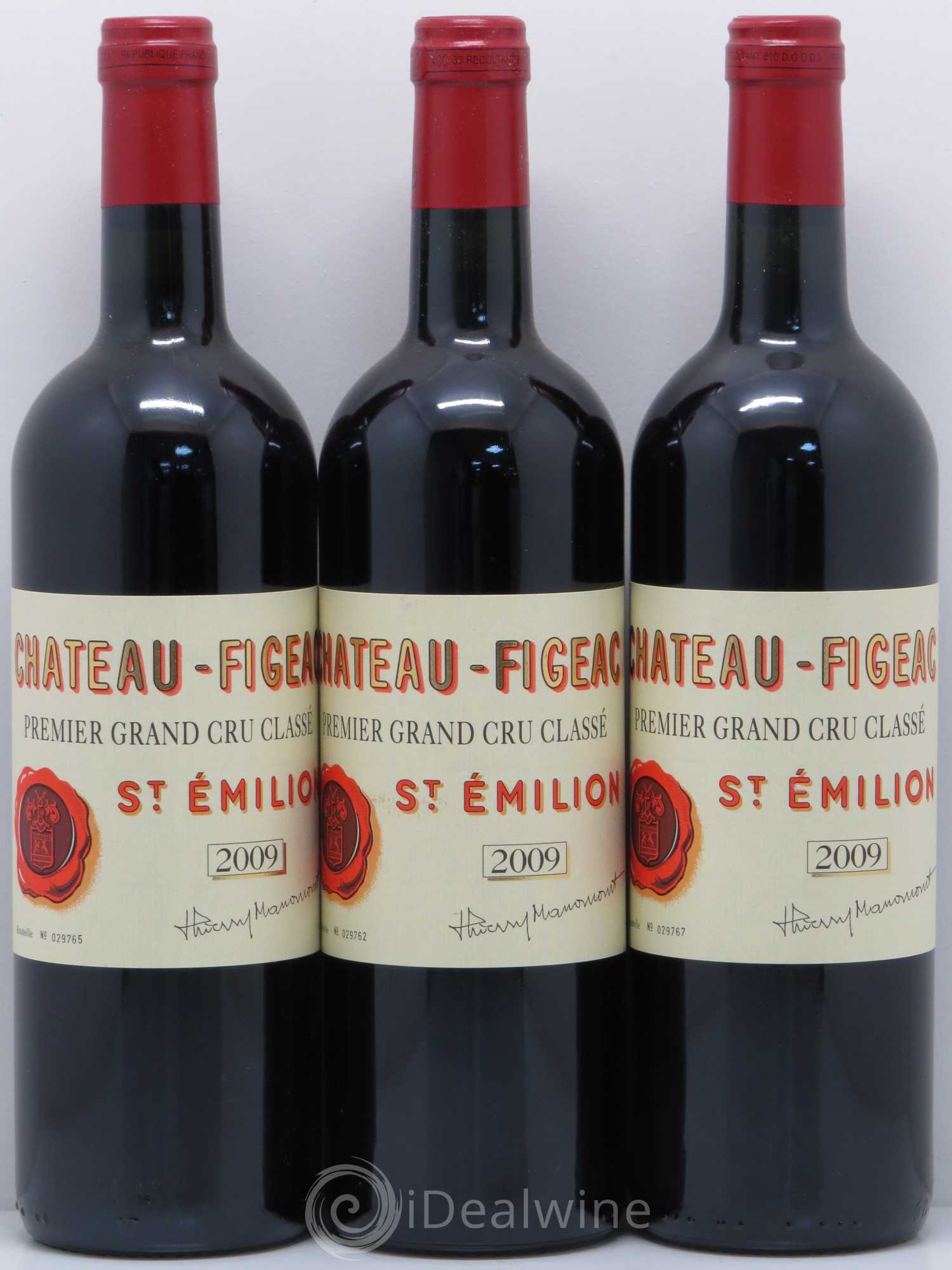Château Figeac 1er Grand Cru Classé A 2009 - Lot de 3 bouteilles - 0