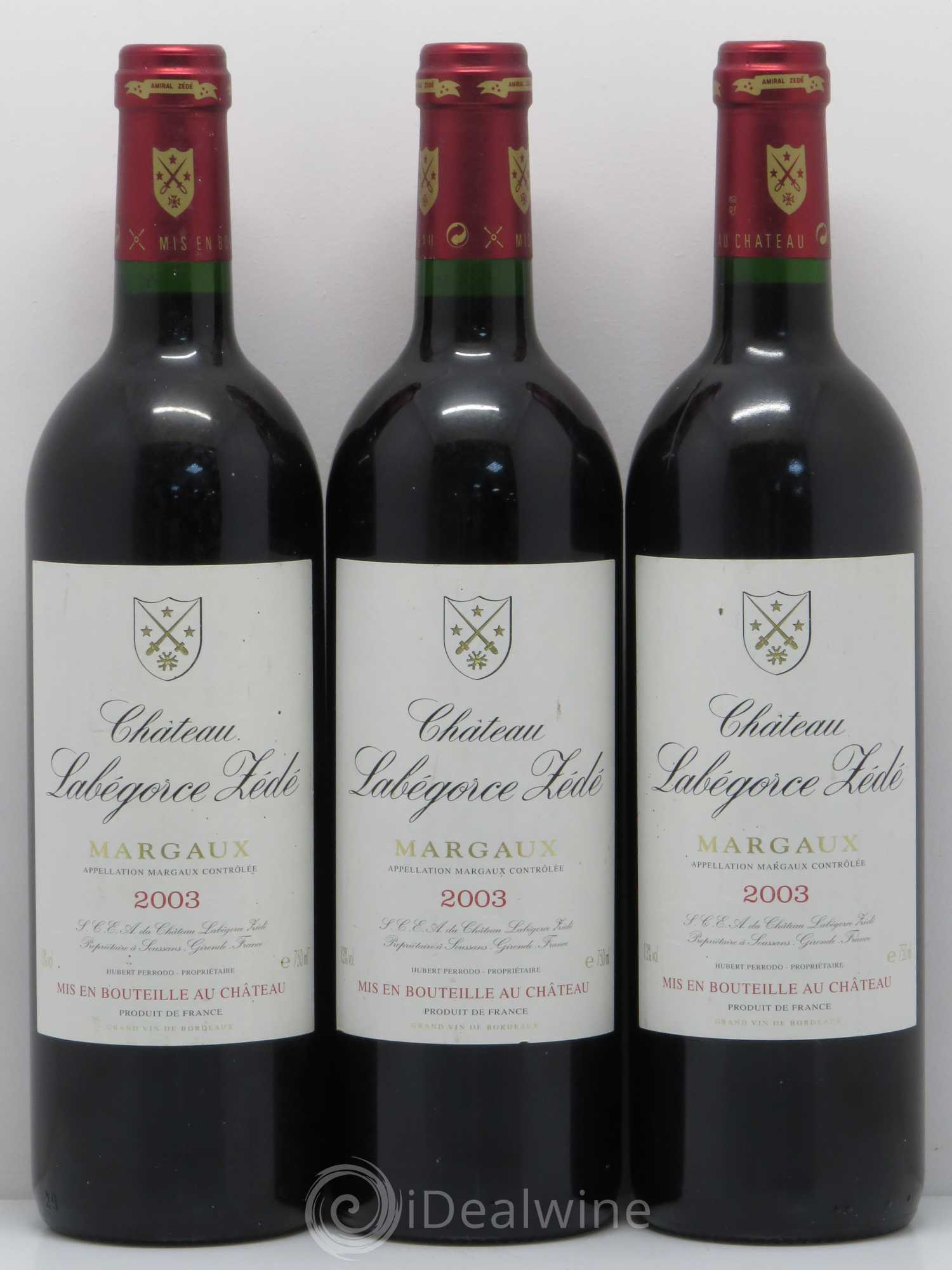 Château Labegorce Zédé Cru Bourgeois 2003 - Lot de 3 bouteilles - 0