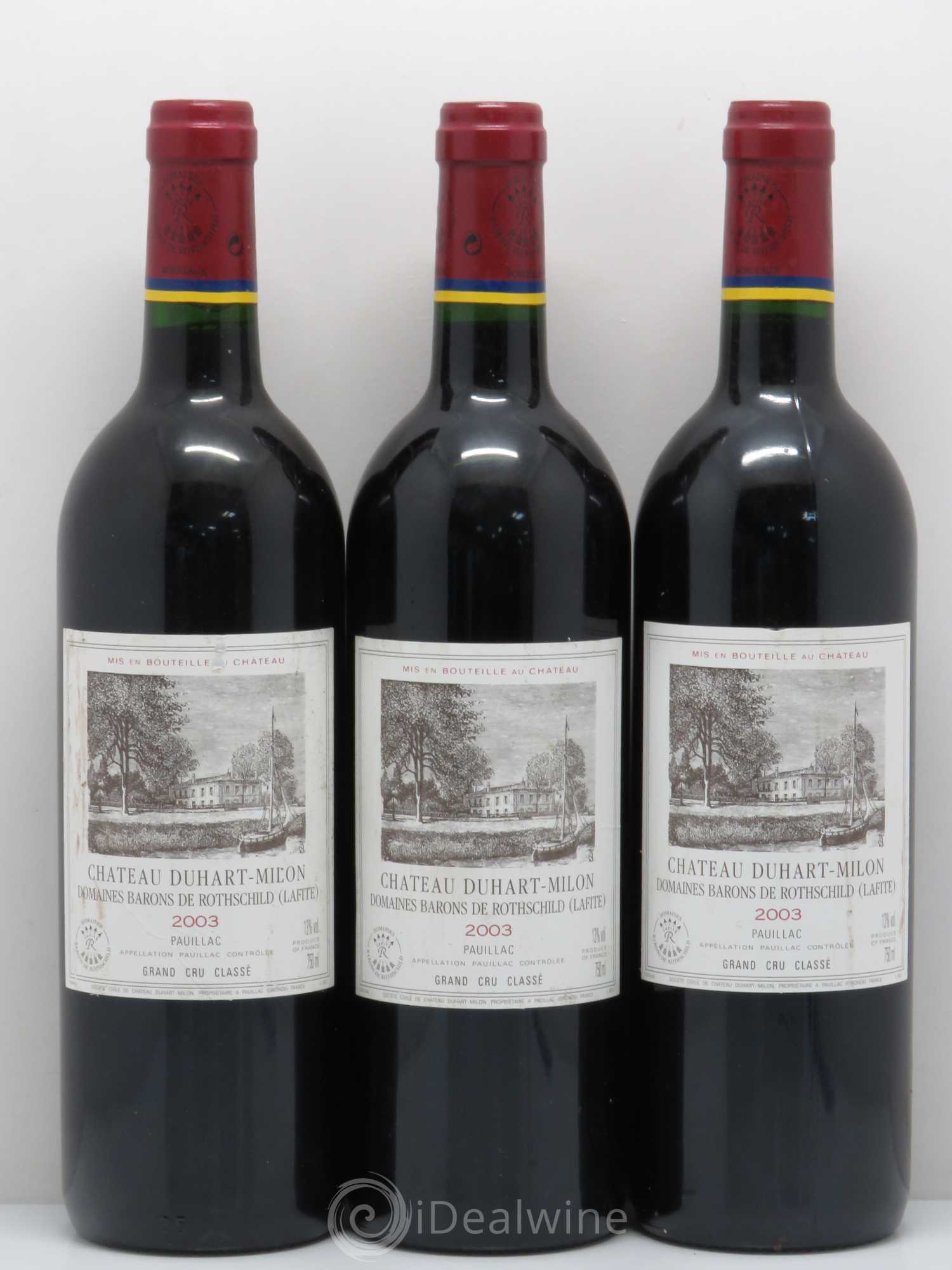 Château Duhart-Milon 4ème Grand Cru Classé 2003 - Lot de 3 bouteilles - 0