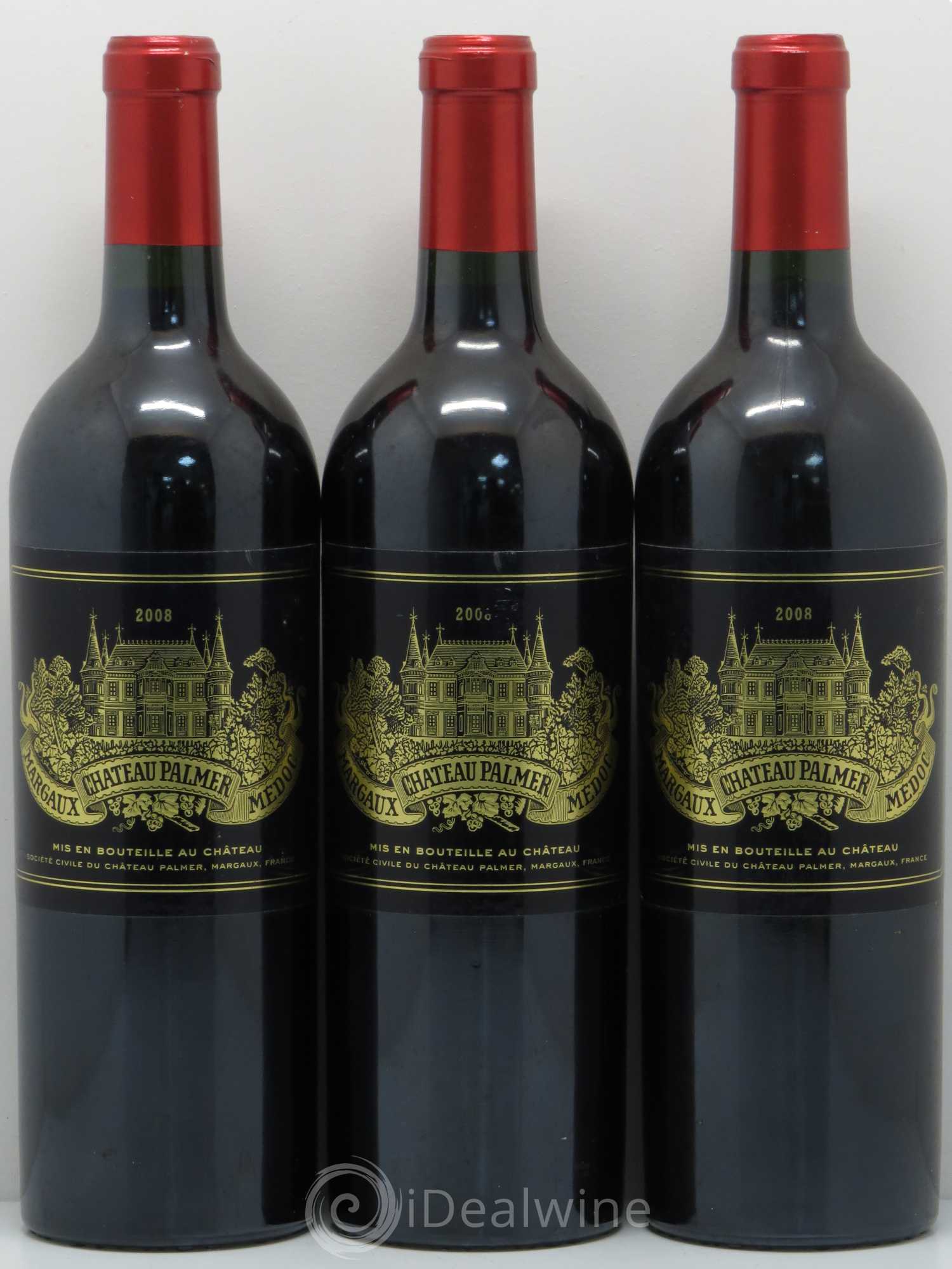 Château Palmer 3ème Grand Cru Classé 2008 - Lot de 3 bouteilles - 0