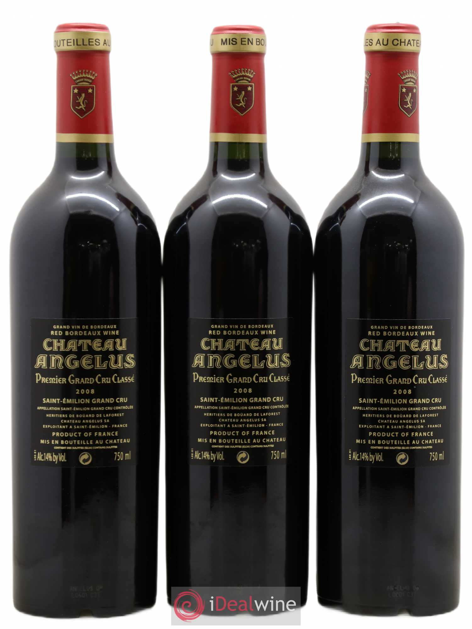 Château Angélus 1er Grand Cru Classé A 2008 - Lot de 12 bouteilles - 6