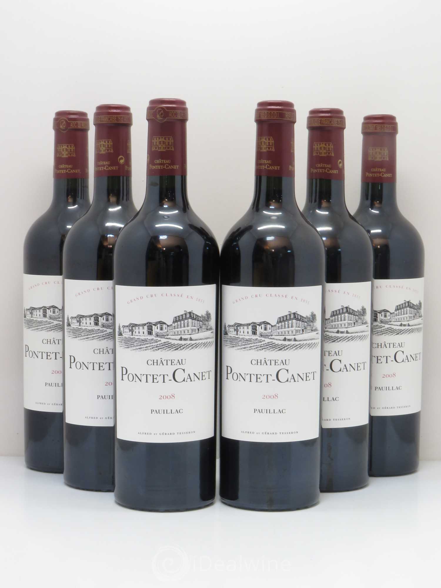 Château Pontet Canet 5ème Grand Cru Classé 2008 - Lot de 6 bouteilles - 0