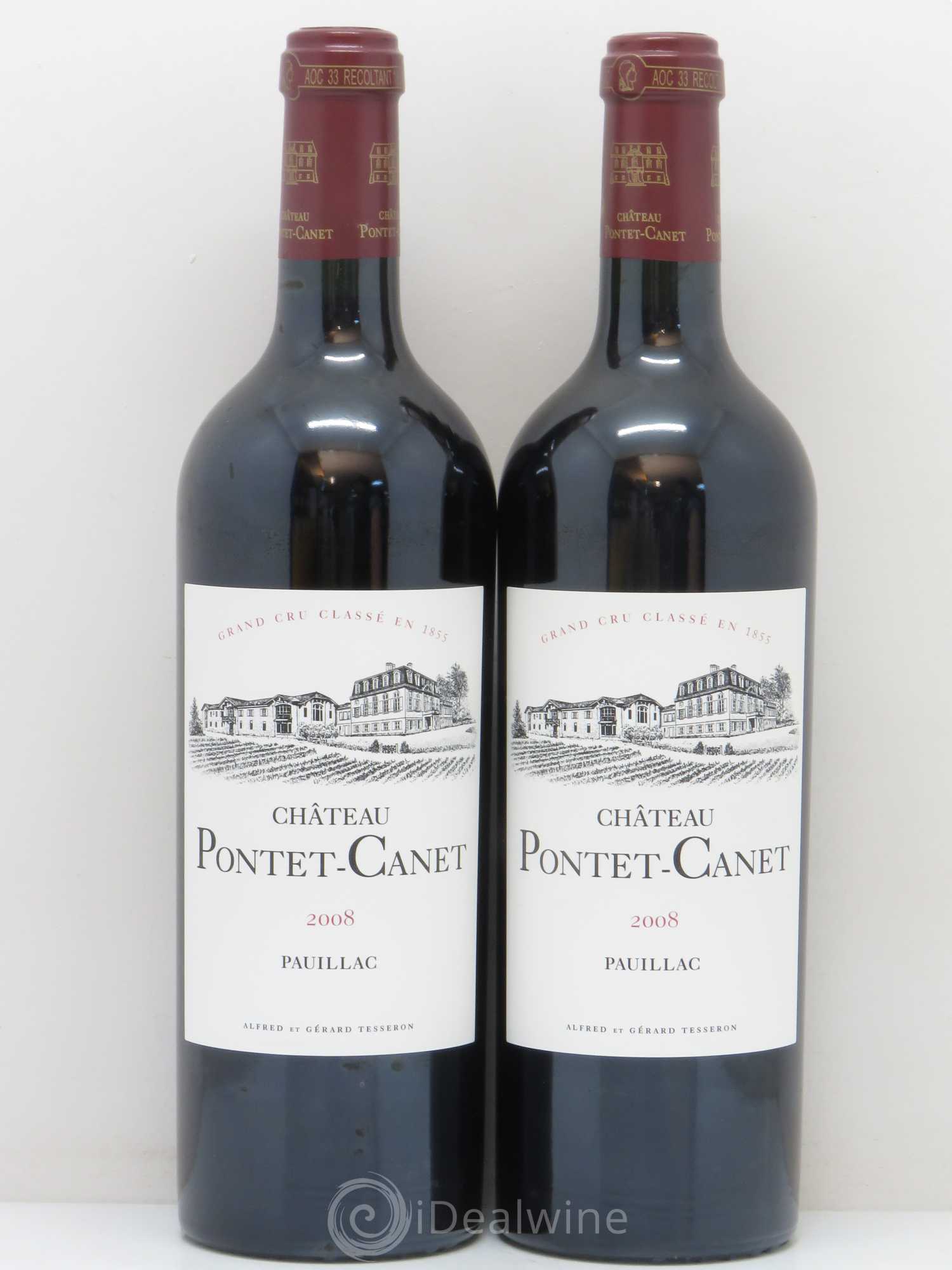 Château Pontet Canet 5ème Grand Cru Classé 2008 - Lot de 2 bouteilles - 0