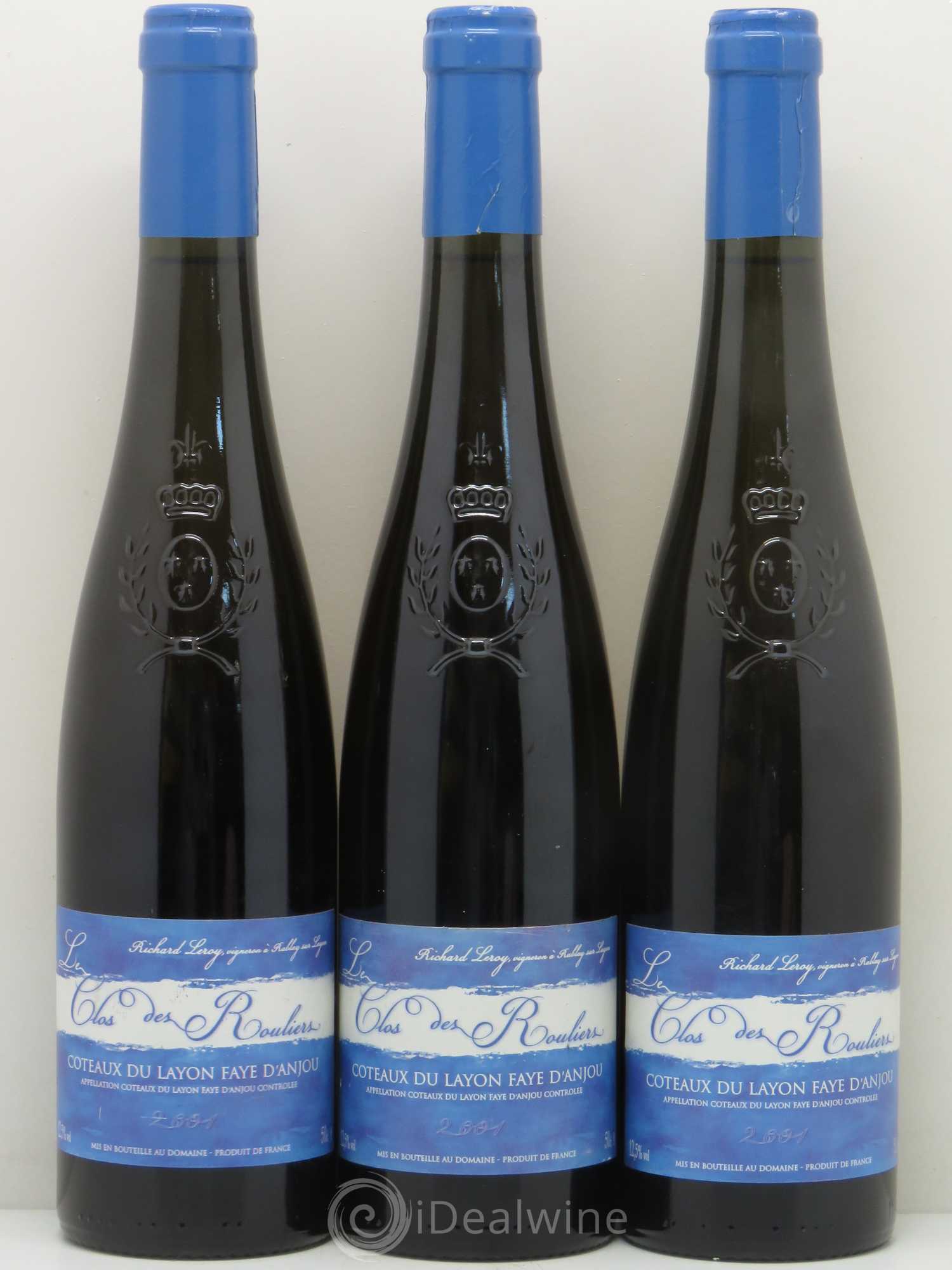 Coteaux du Layon Faye d'Anjou Clos des Rouliers Domaine Richard Leroy 2001 - Lotto di 3 bottiglie - 0