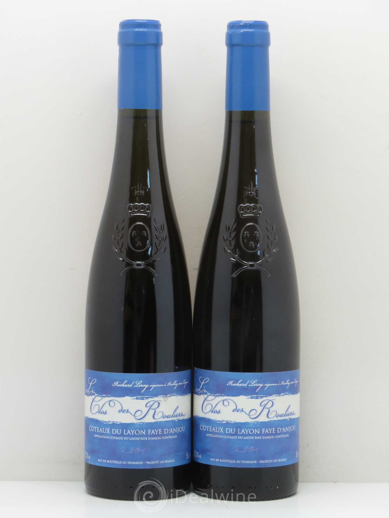 Coteaux du Layon Faye d'Anjou Clos des Rouliers Domaine Richard Leroy 2001 - Lotto di 2 bottiglie - 0