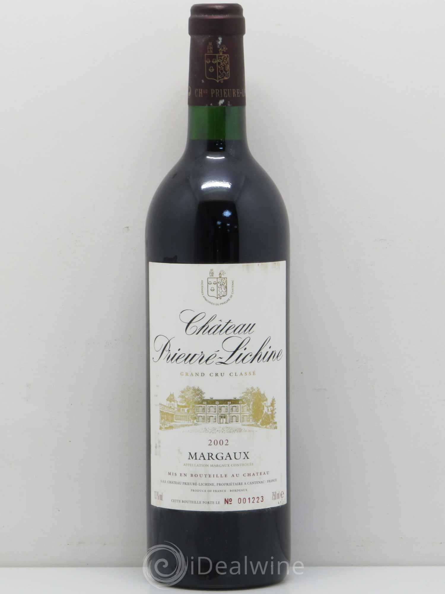 Château Prieuré Lichine 4ème Grand Cru Classé 2002 - Lot de 1 bouteille - 0