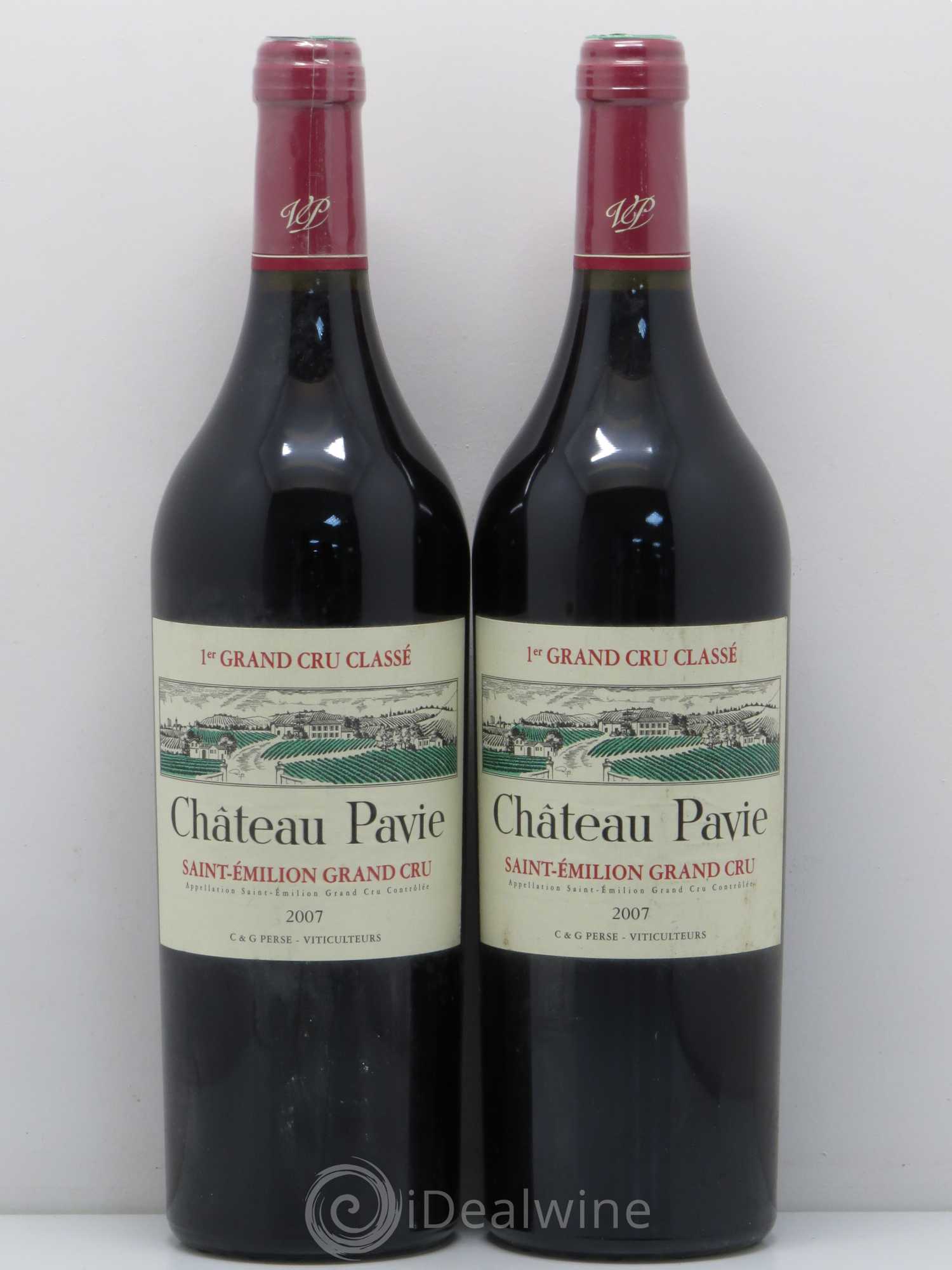 Château Pavie 1er Grand Cru Classé A 2007 - Lotto di 2 bottiglie - 0