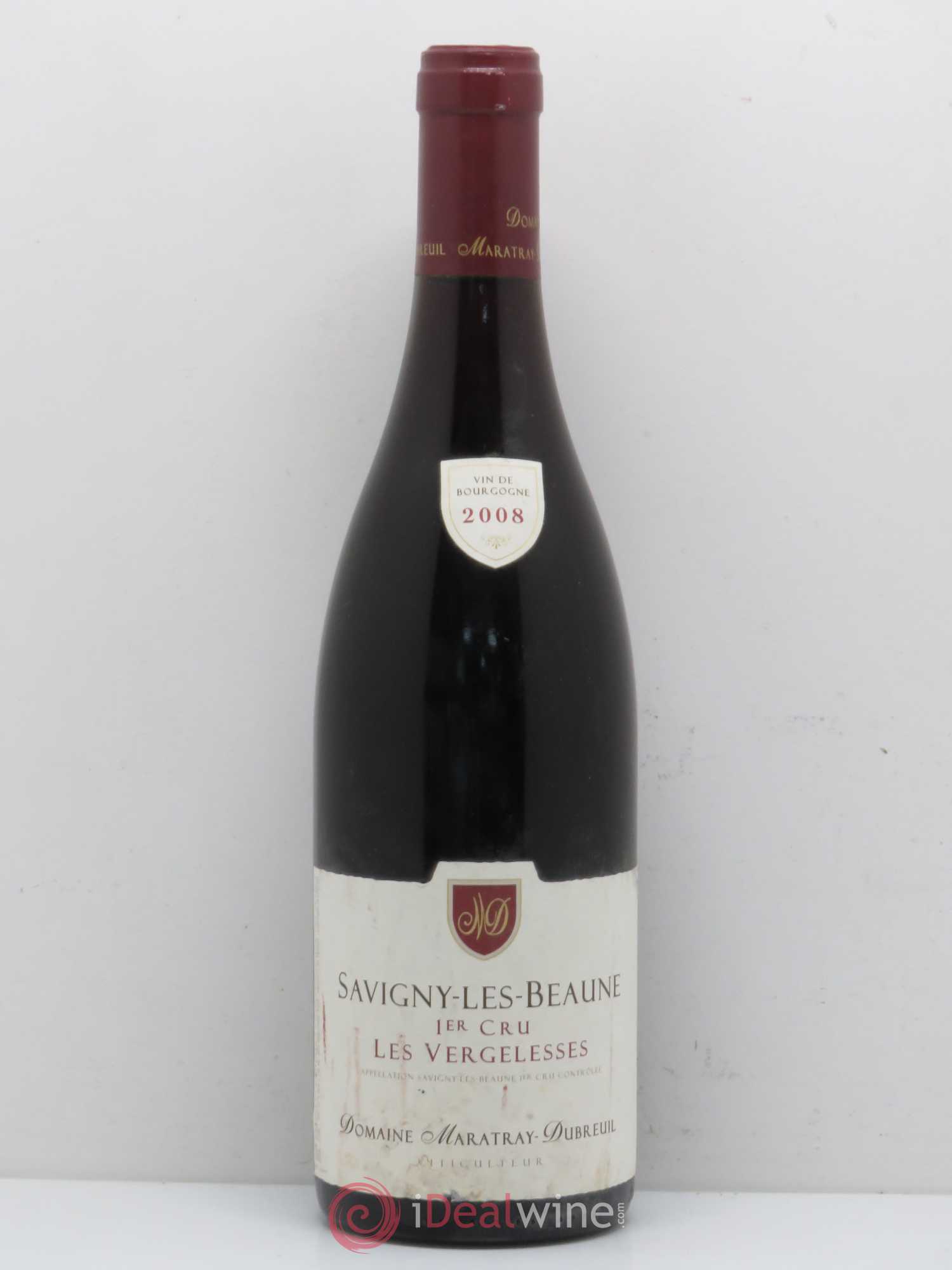 Savigny-lès-Beaune 1er Cru Aux Vergelesses Maratray Dubreuil 2008 - Posten von 1 Flasche - 0