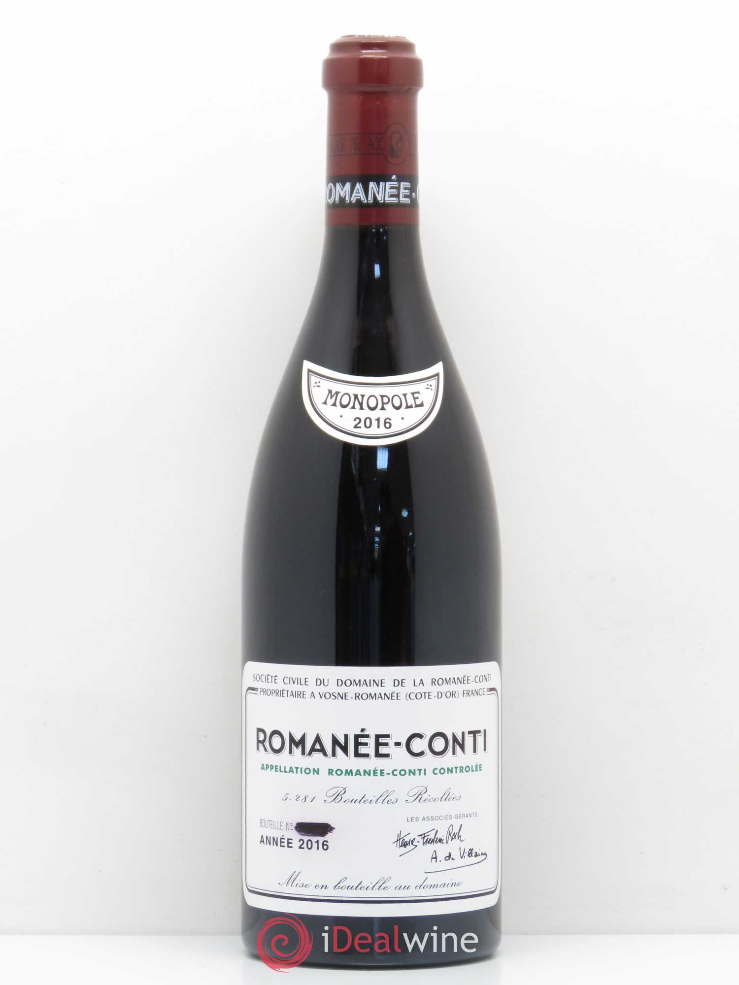 Romanée-Conti Grand Cru Domaine de la Romanée-Conti 2016 - Lot de 1 bouteille - 0