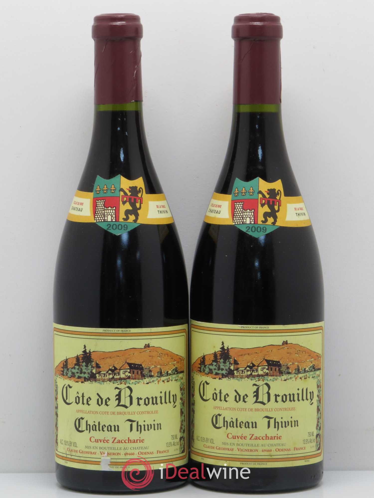Côte de Brouilly Cuvée Zaccharie Château Thivin 2009 - Lot de 2 bouteilles - 0
