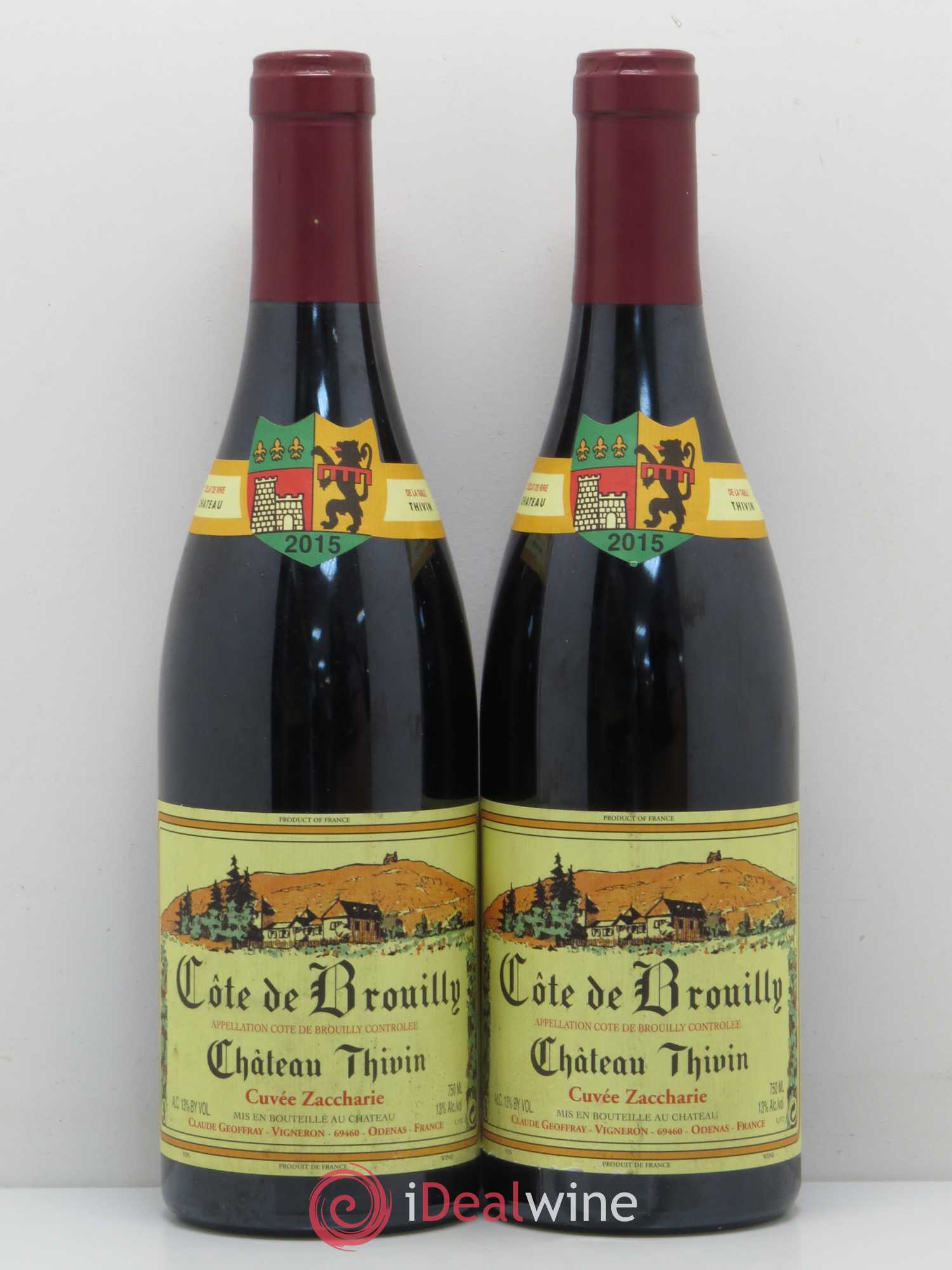 Côte de Brouilly Cuvée Zaccharie Château Thivin 2015 - Lot de 2 bouteilles - 0