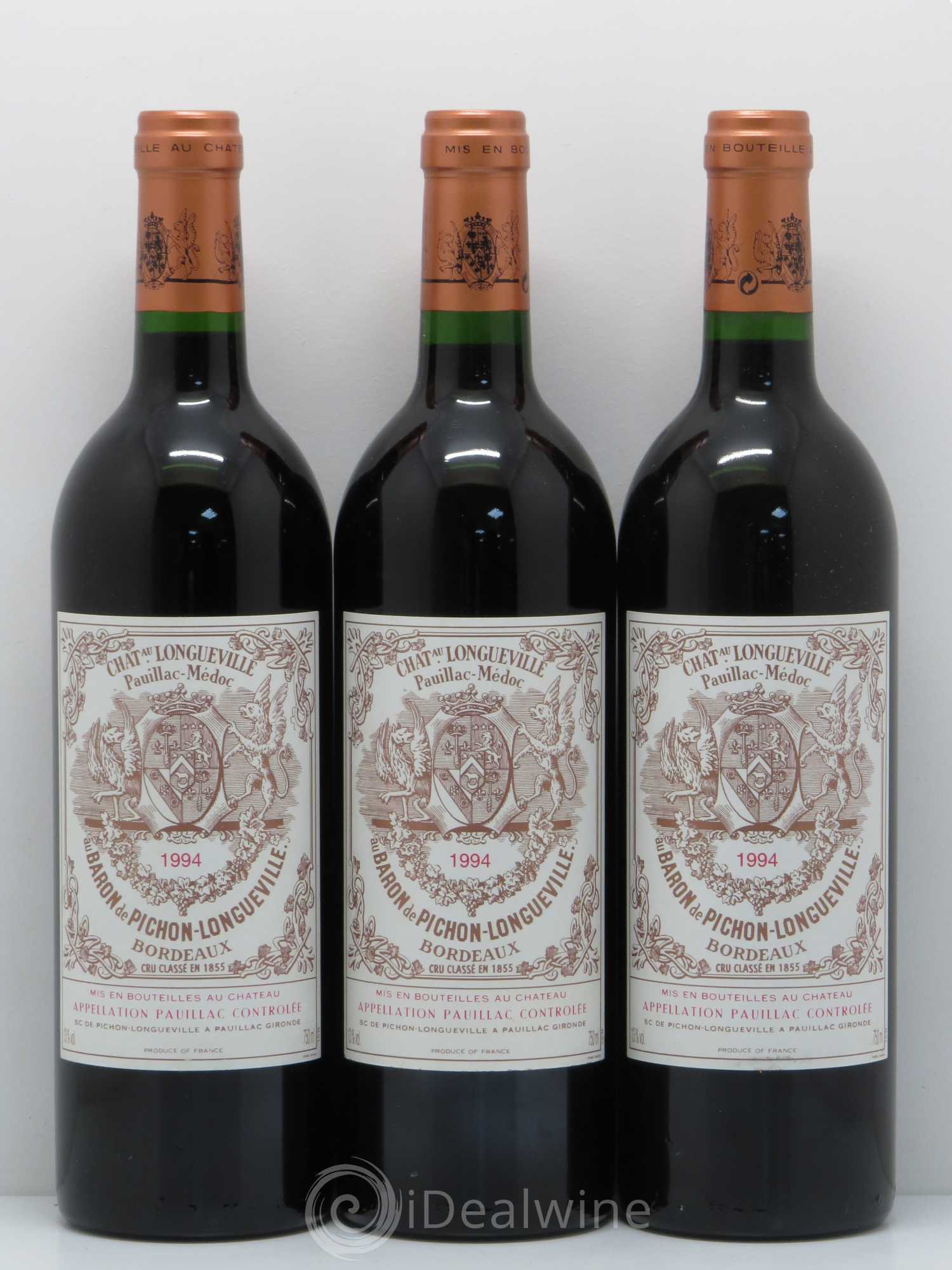 Pichon Longueville Baron 2ème Grand Cru Classé 1994 - Lot de 3 bouteilles - 0