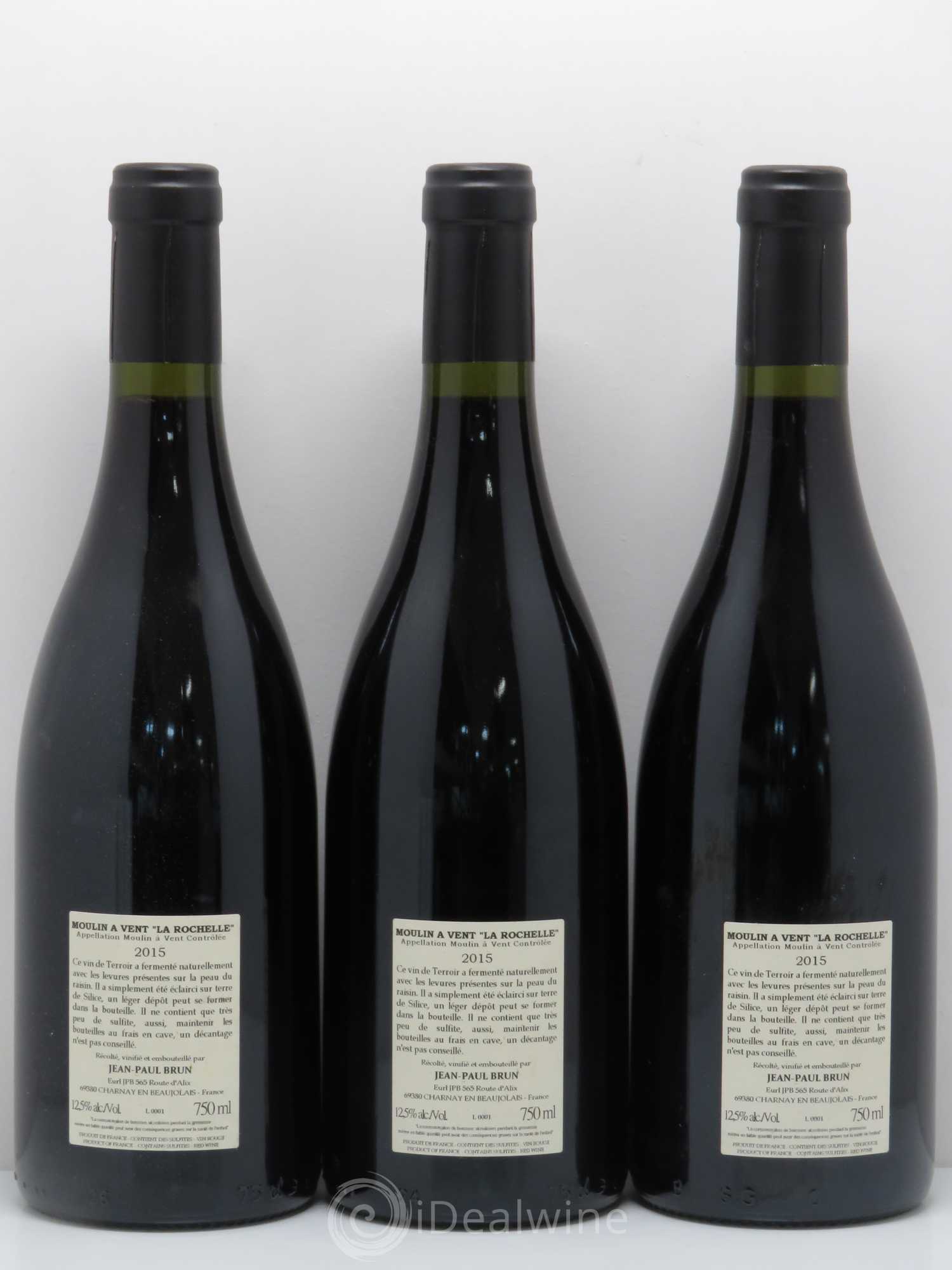 Moulin-à-Vent La Rochelle Terres dorées - J-P. Brun (Domaine des) 2015 - Lot de 6 bouteilles - 4
