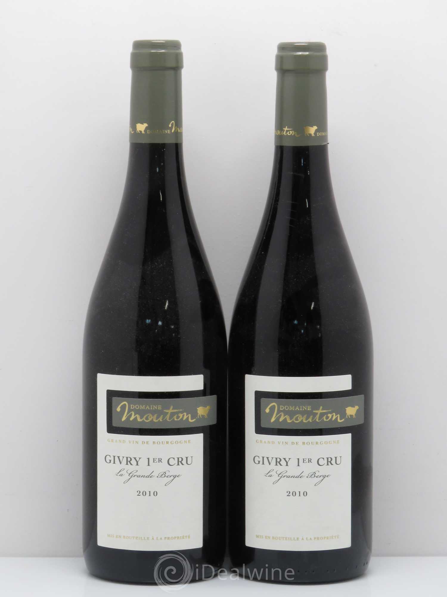 Givry 1er Cru La Grande Berge Gérard Mouton 2010 - Lot de 2 bouteilles - 0