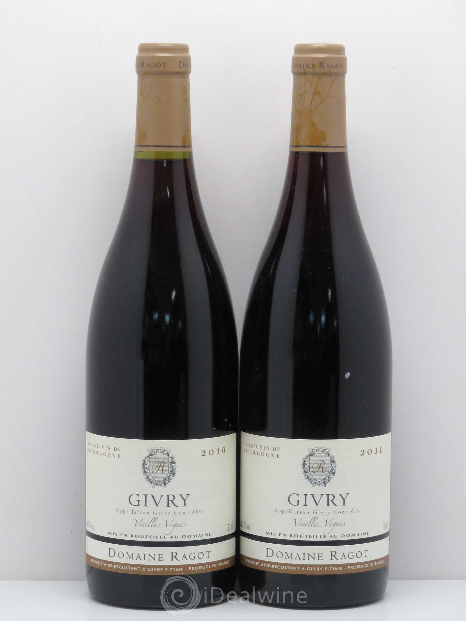Givry Vieilles vignes Ragot (Domaine) 2010 - Lot de 2 bouteilles - 0