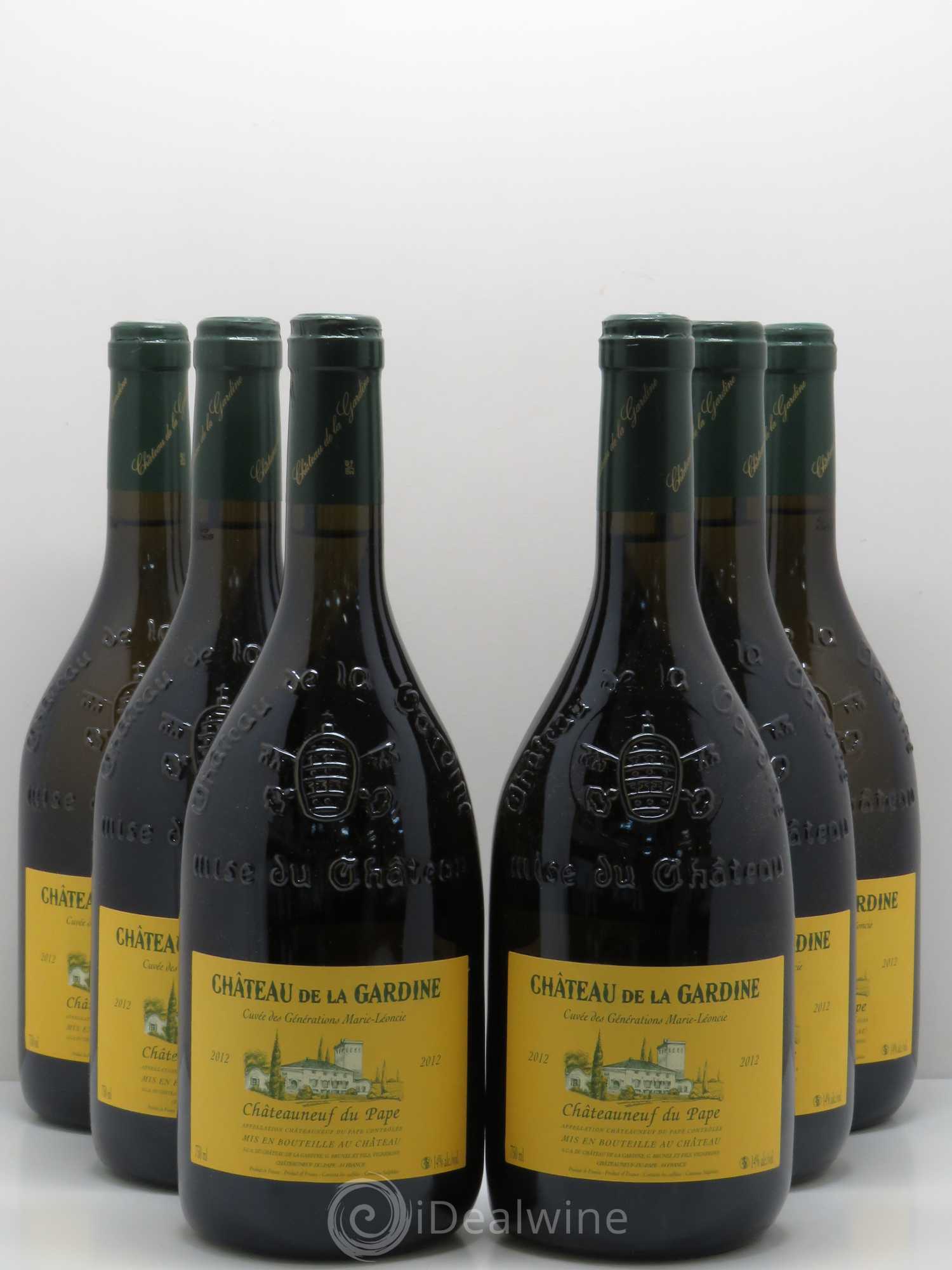 Châteauneuf-du-Pape La Gardine Cuvée des Générations Marie Léoncie Famille Brunel 2012 - Lot de 6 bouteilles - 0