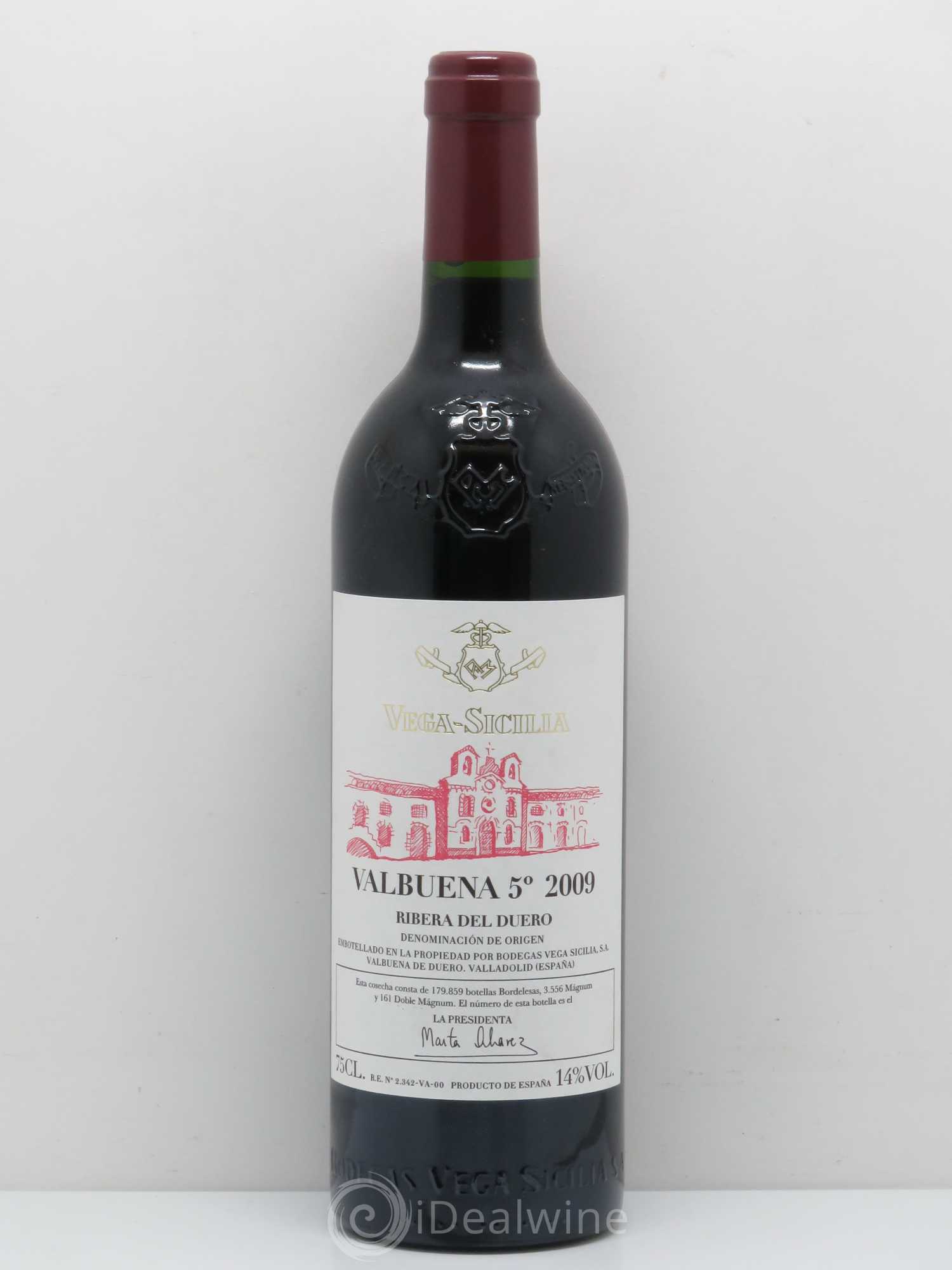 Ribera Del Duero DO Vega Sicilia Valbuena 5 ano Famille Alvarez 2009 - Lot de 1 bouteille - 0