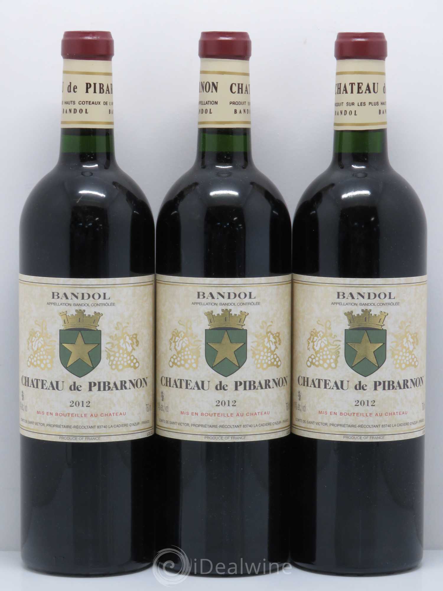 Bandol Château de Pibarnon Comte de Saint-Victor 2012 - Lot de 3 bouteilles - 0