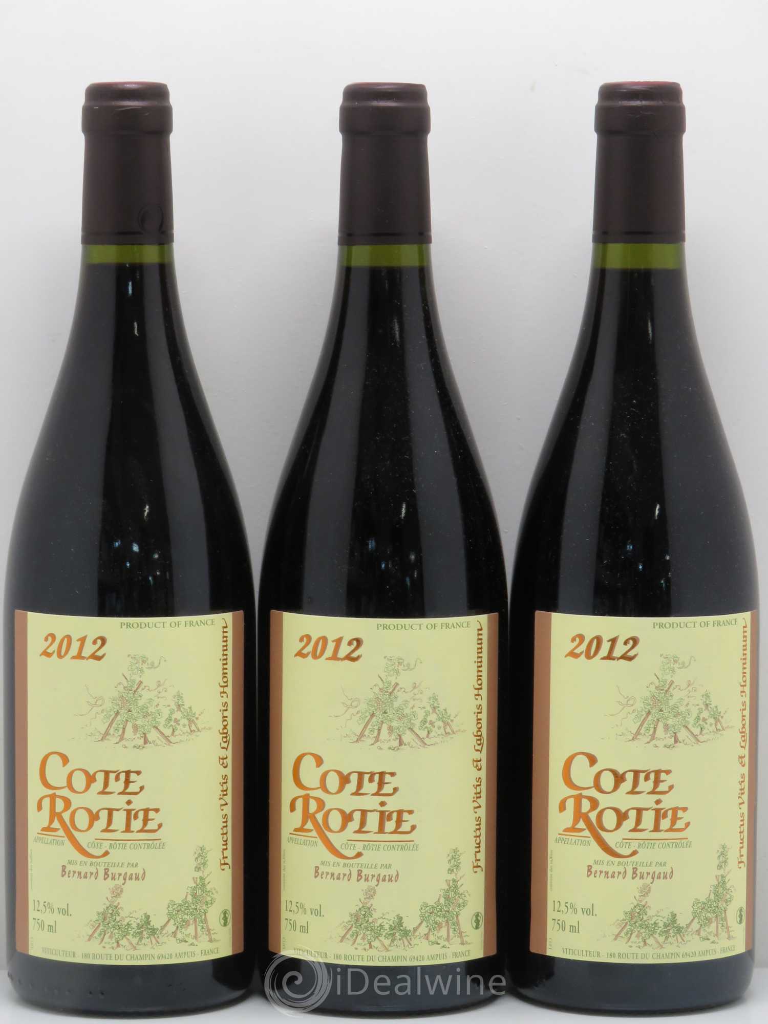 Côte-Rôtie Bernard Burgaud 2012 - Lot de 3 bouteilles - 0