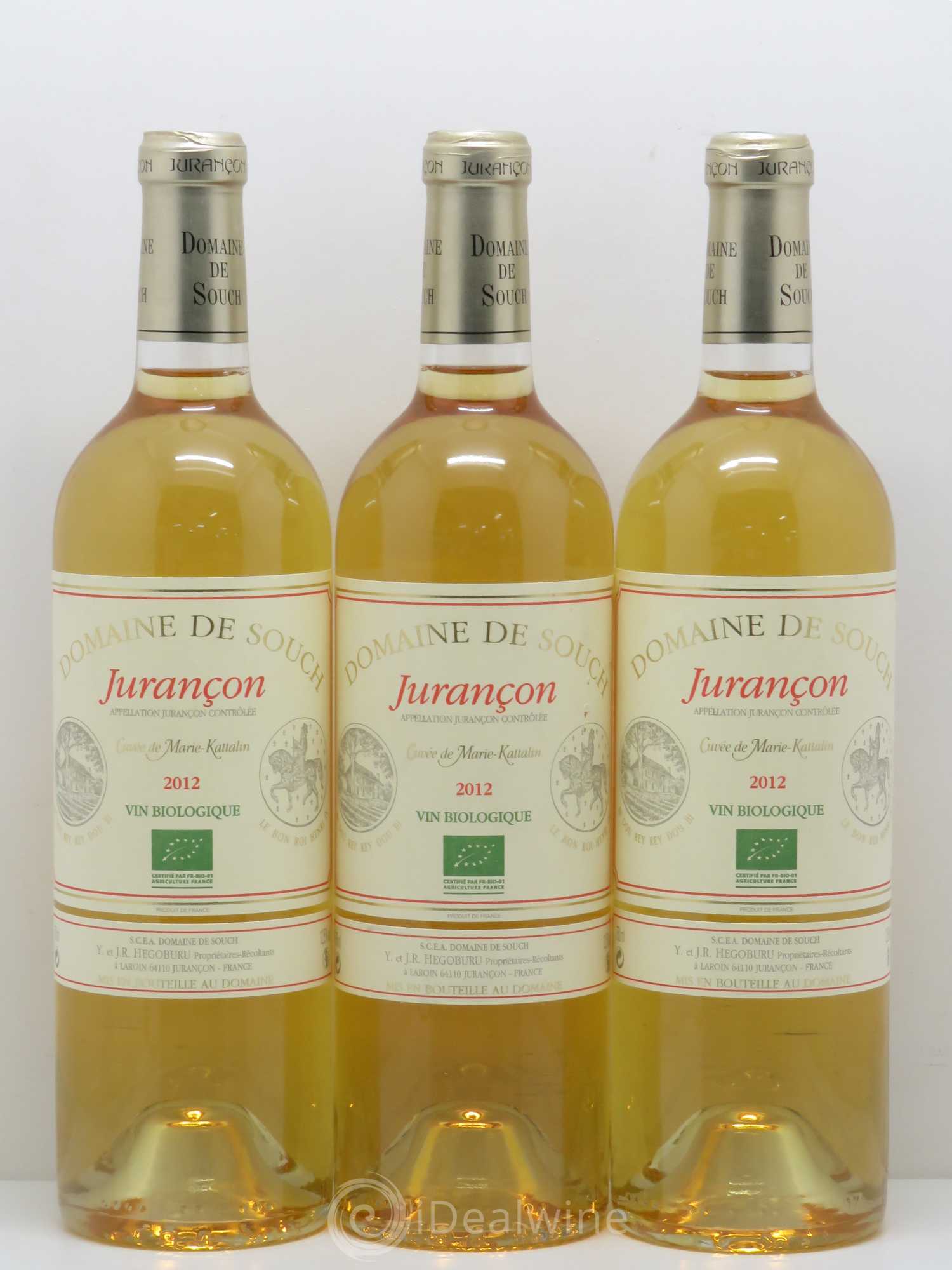 Jurançon Marie Kattalyn Souch (Domaine de) 2012 - Lotto di 3 bottiglie - 0