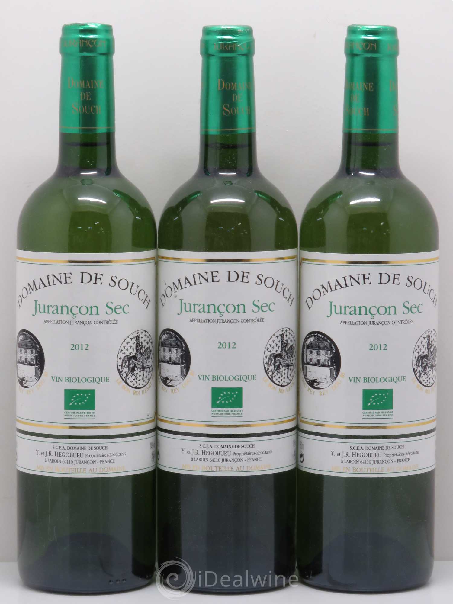 Jurançon sec Souch (Domaine de) 2012 - Lot de 3 bouteilles - 0