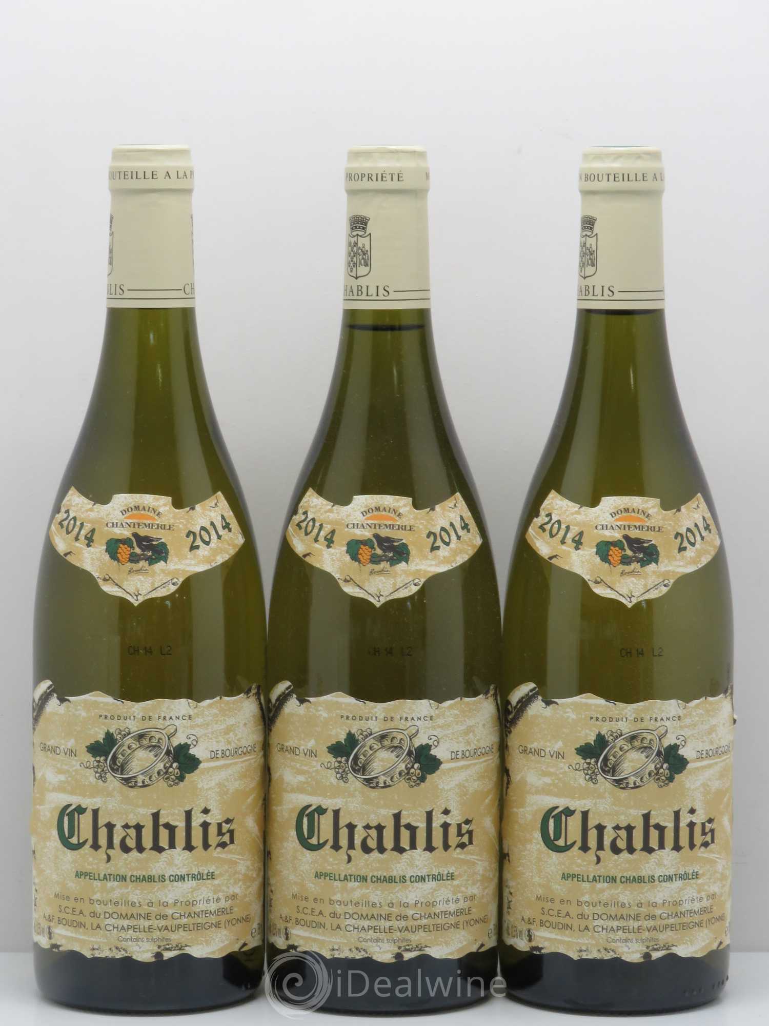 Chablis Chantemerle (Domaine de) 2013 - Lot de 3 bouteilles - 0