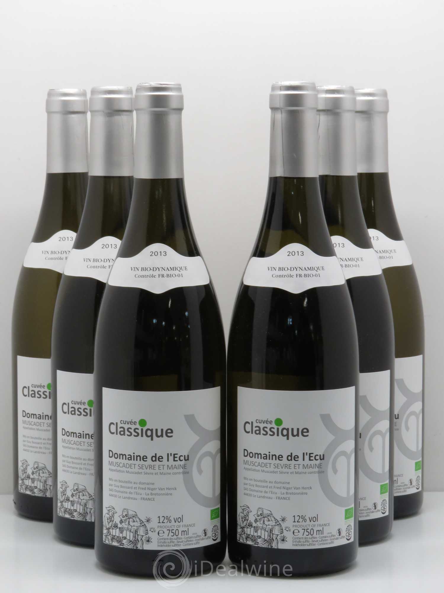Muscadet-Sèvre-et-Maine Classique Domaine de L'Ecu 2013 - Lot de 6 bouteilles - 0