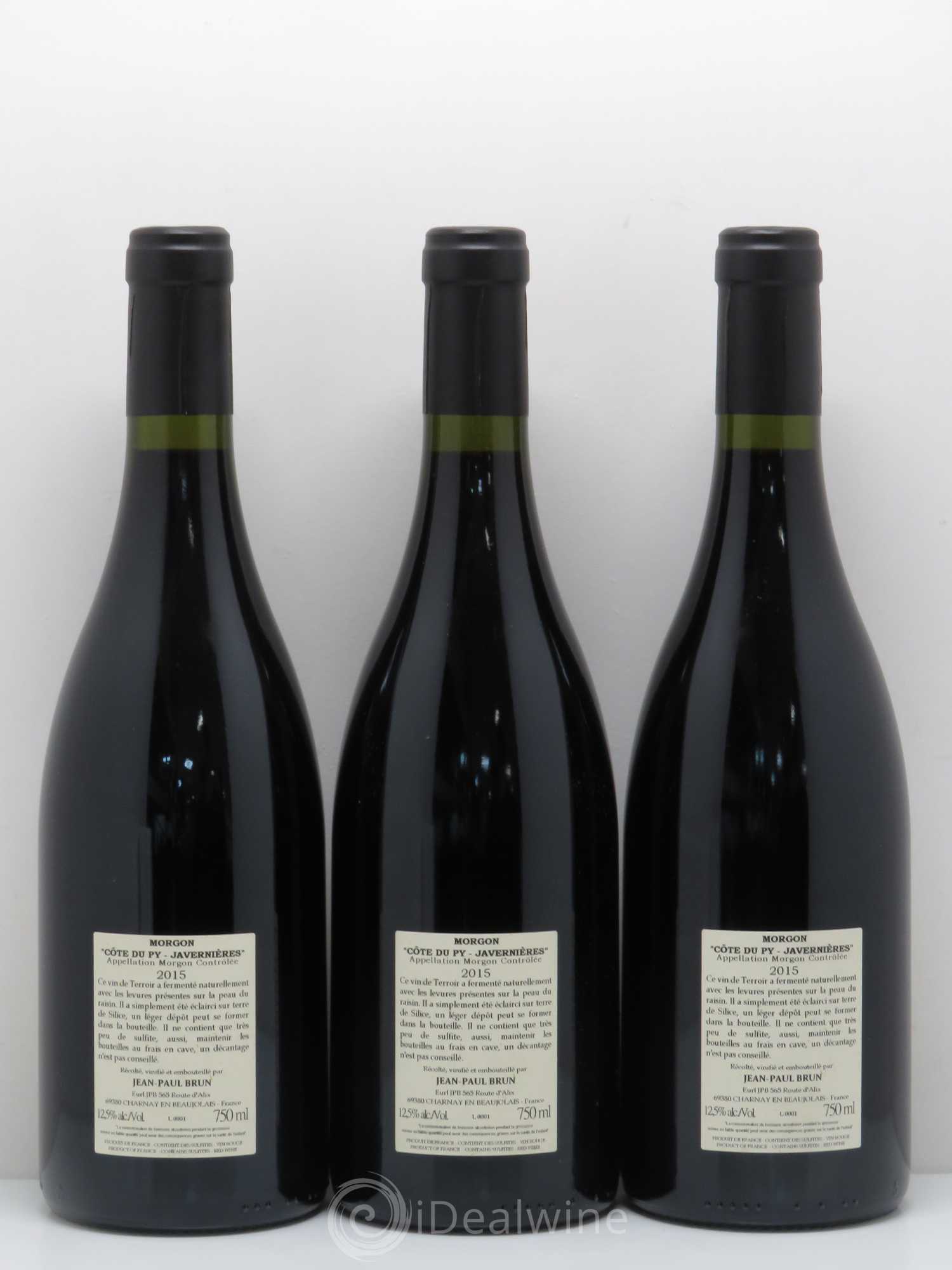 Morgon Côte du Py Javernières Terres dorées - J-P. Brun (Domaine des) 2015 - Lotto di 6 bottiglie - 4