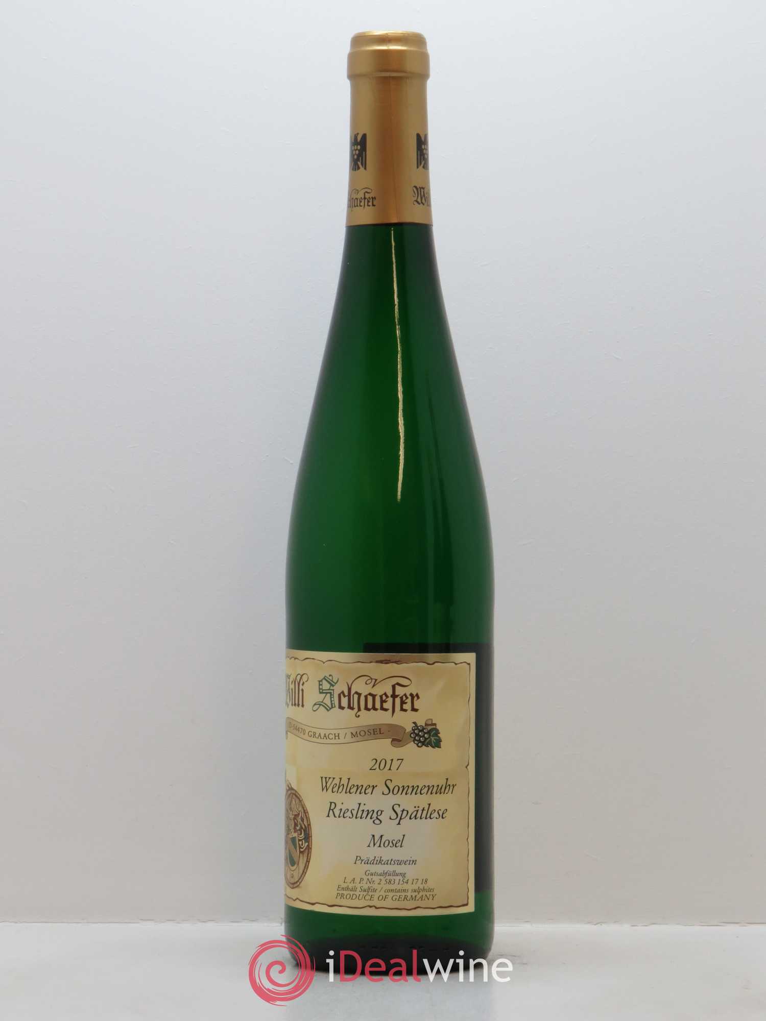 Riesling Willi Schaefer Wehlener Sonnenuhr Spätlese 2017 - Lot de 1 bouteille - 1