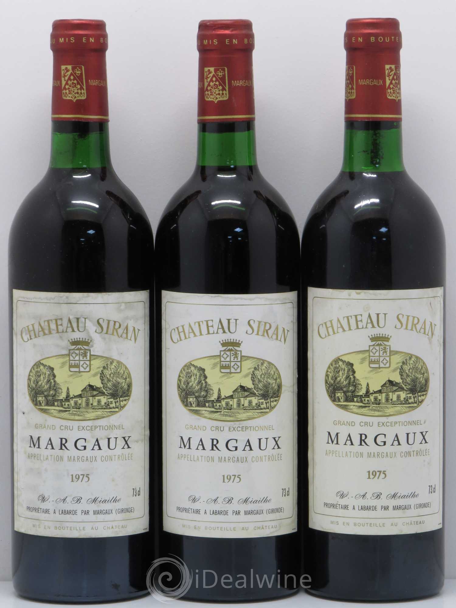 Château Siran 1975 - Lot de 3 bouteilles - 0