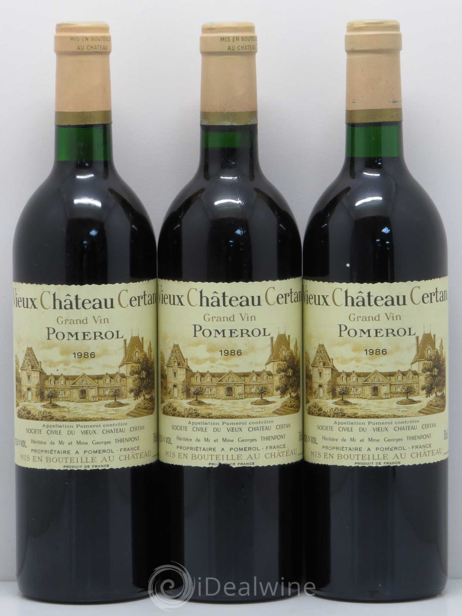Vieux Château Certan 1986 - Lot de 3 bouteilles - 0