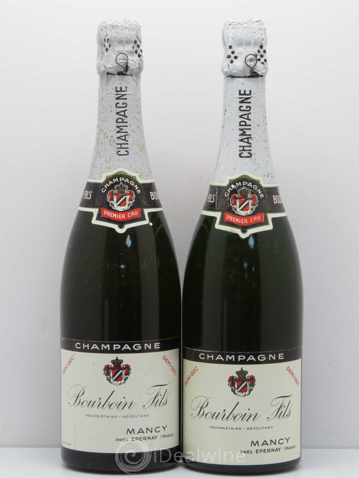 Champagne 1er cru demi sec Bourboin et Fils (sans prix de réserve) - Posten von 2 Flaschen - 0