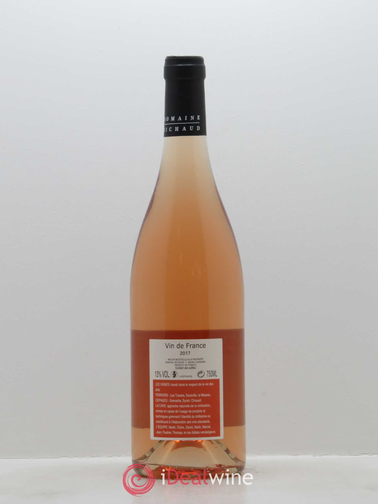 Vin de France Rosé de Richaud Marcel Richaud 2017 - Lot de 1 bouteille - 1