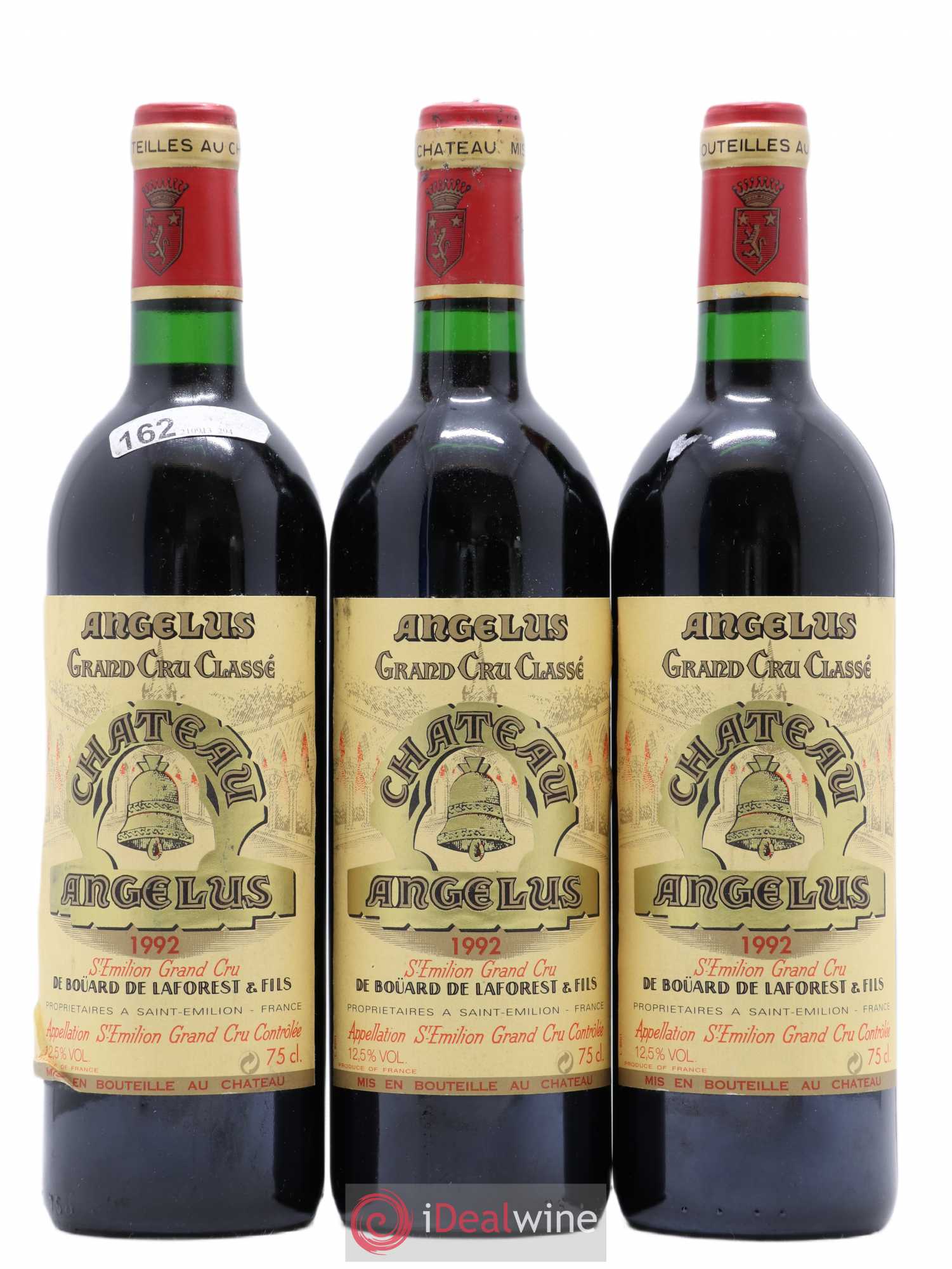 Château Angélus 1er Grand Cru Classé A 1992 - Lot de 3 bouteilles - 0