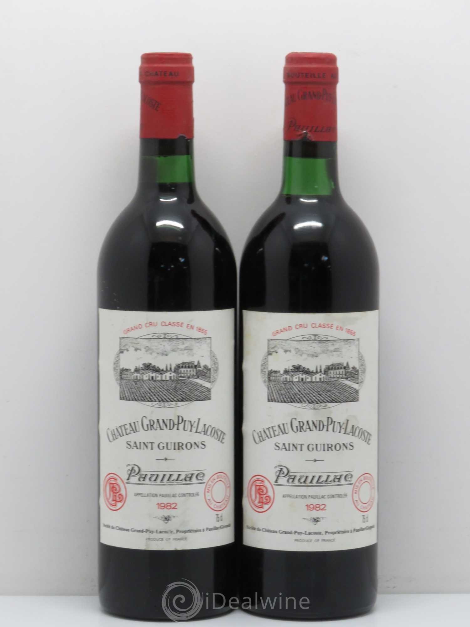 Château Grand Puy Lacoste 5ème Grand Cru Classé 1982 - Lot de 2 bouteilles - 0