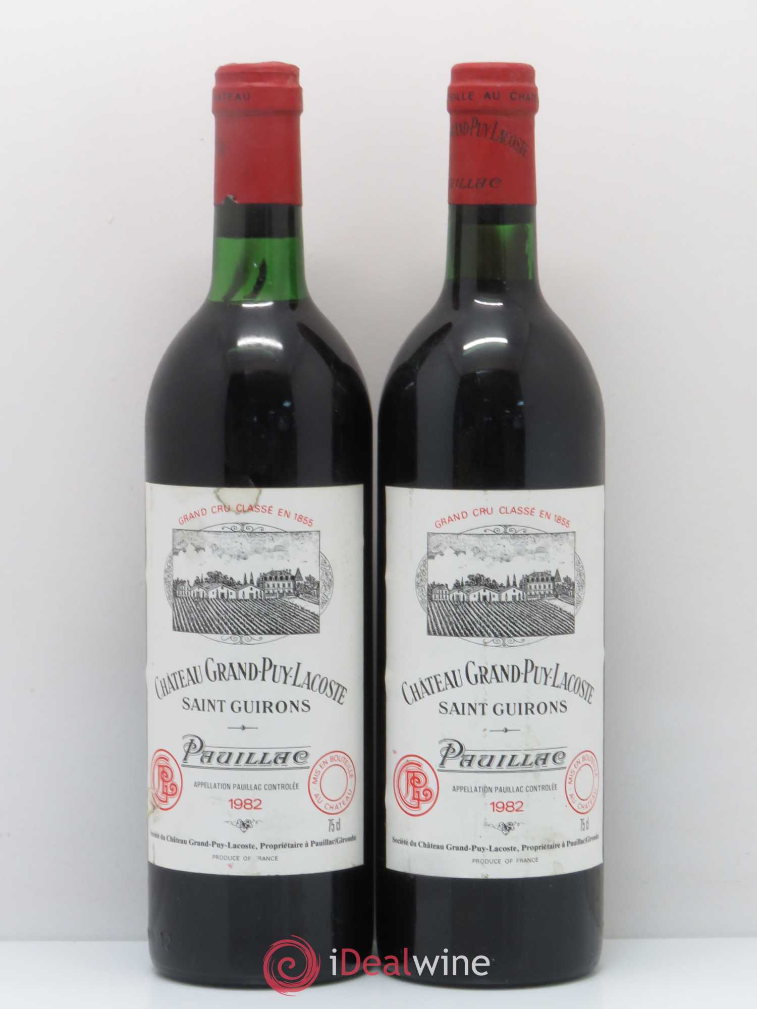 Château Grand Puy Lacoste 5ème Grand Cru Classé 1982 - Lot de 2 bouteilles - 0