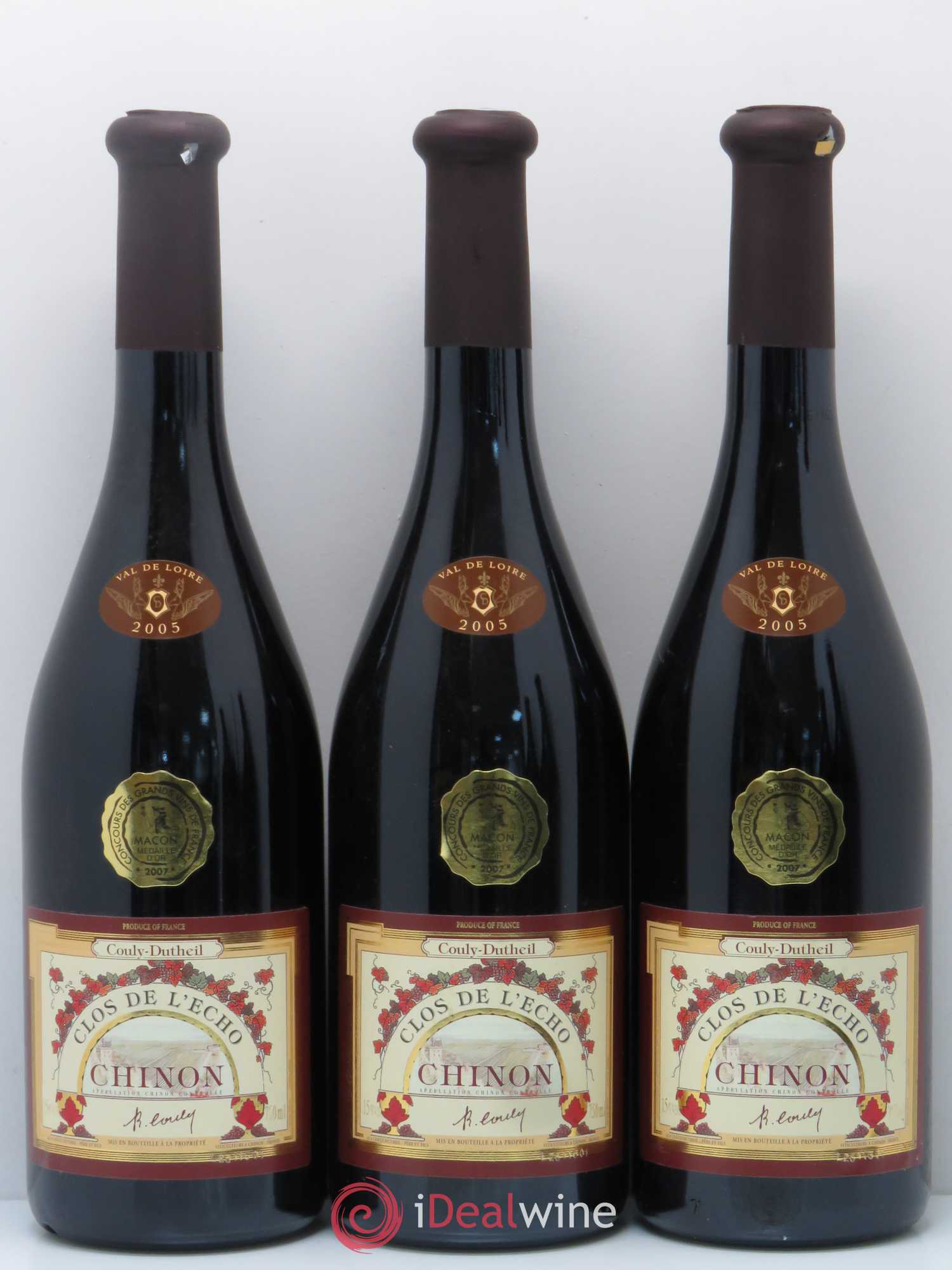Chinon Clos de l'Echo Couly-Dutheil 2005 - Lot de 5 bouteilles - 1