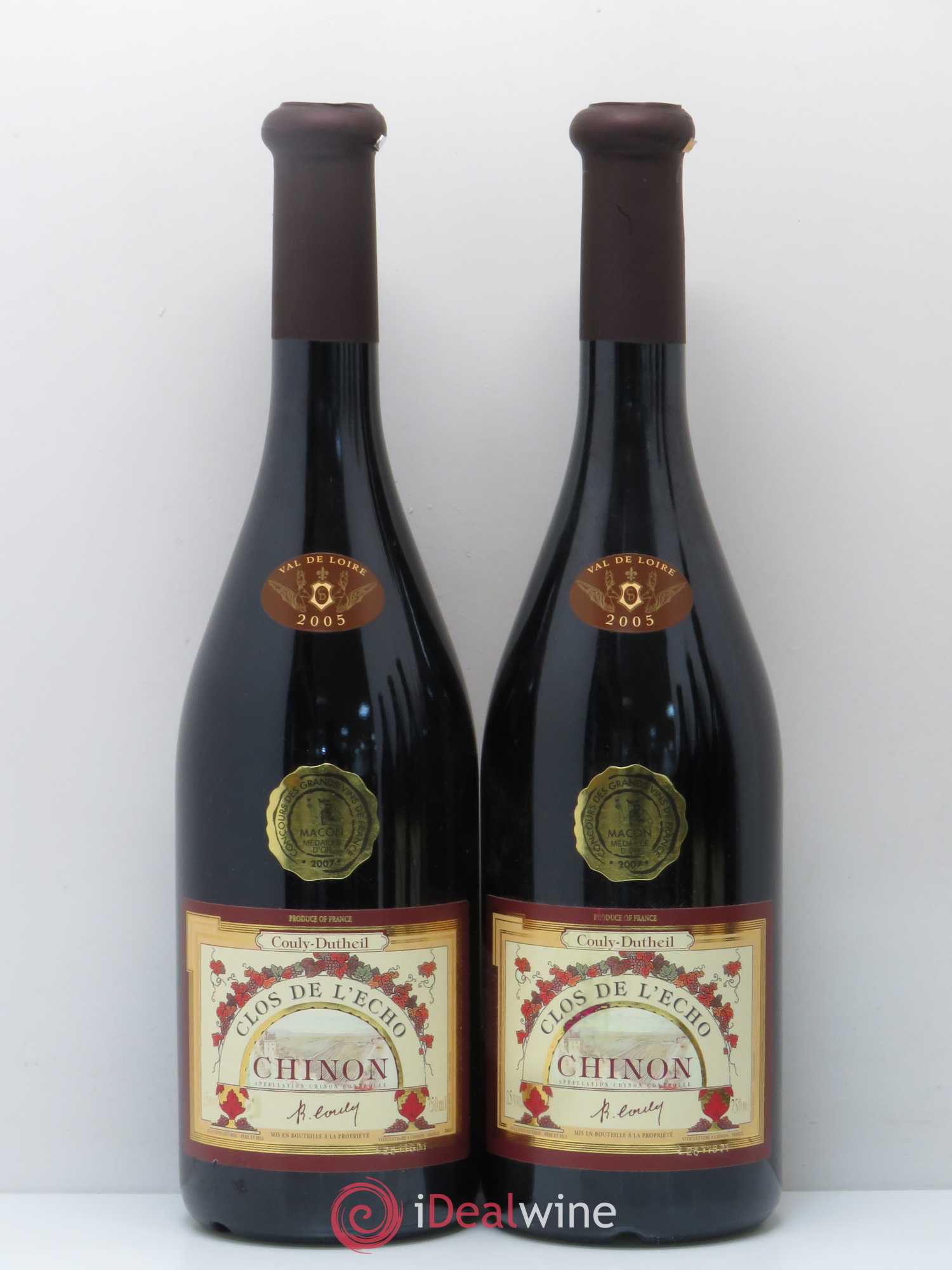 Chinon Clos de l'Echo Couly-Dutheil 2005 - Lot de 5 bouteilles - 2