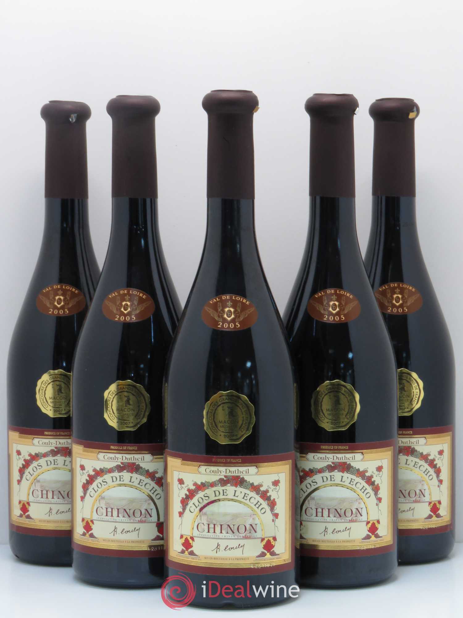 Chinon Clos de l'Echo Couly-Dutheil 2005 - Lot de 5 bouteilles - 0