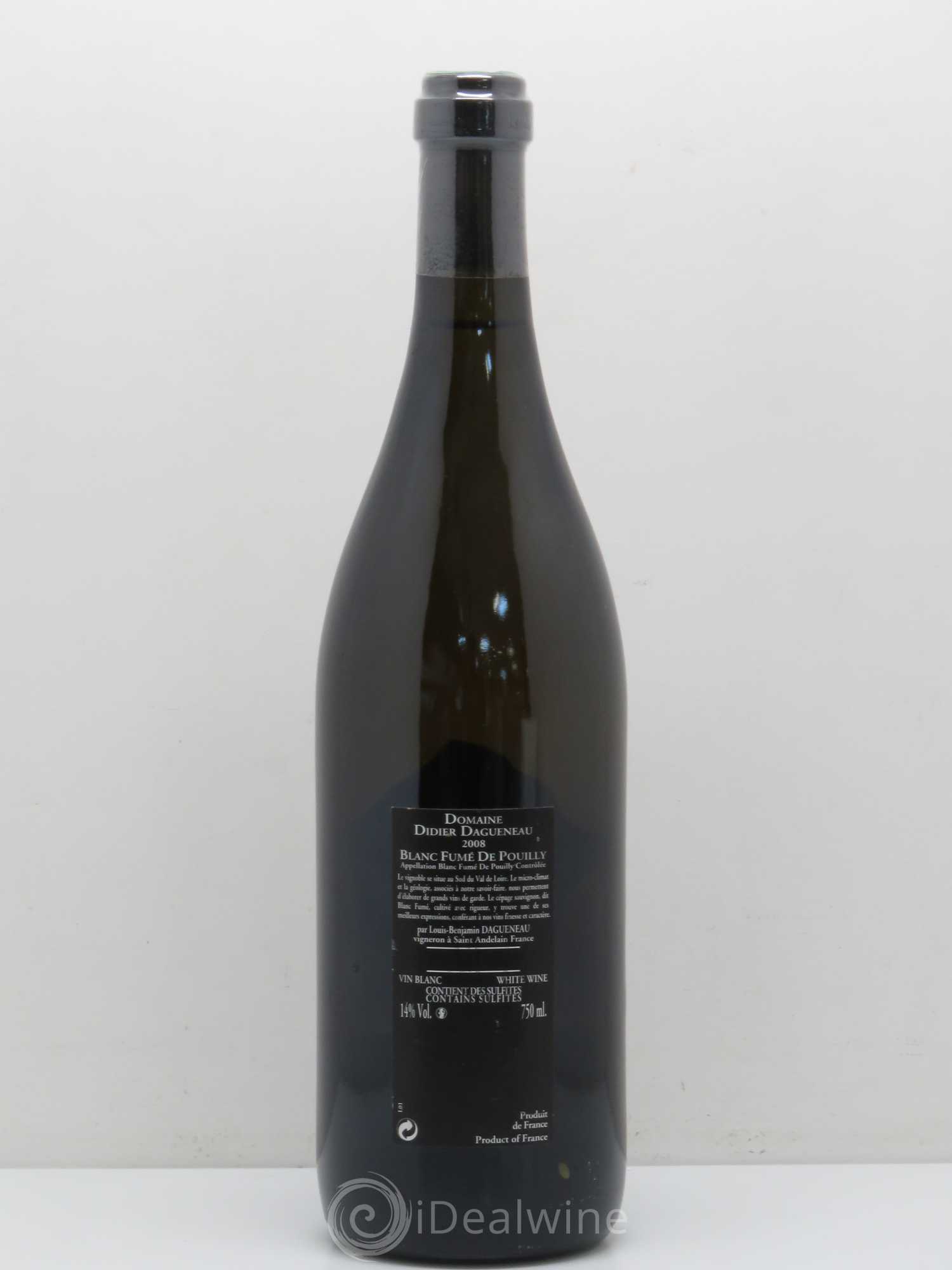 Vin de France (anciennement Pouilly-Fumé) Silex Dagueneau (Domaine Didier - Louis-Benjamin) 2008 - Lot de 1 bouteille - 1